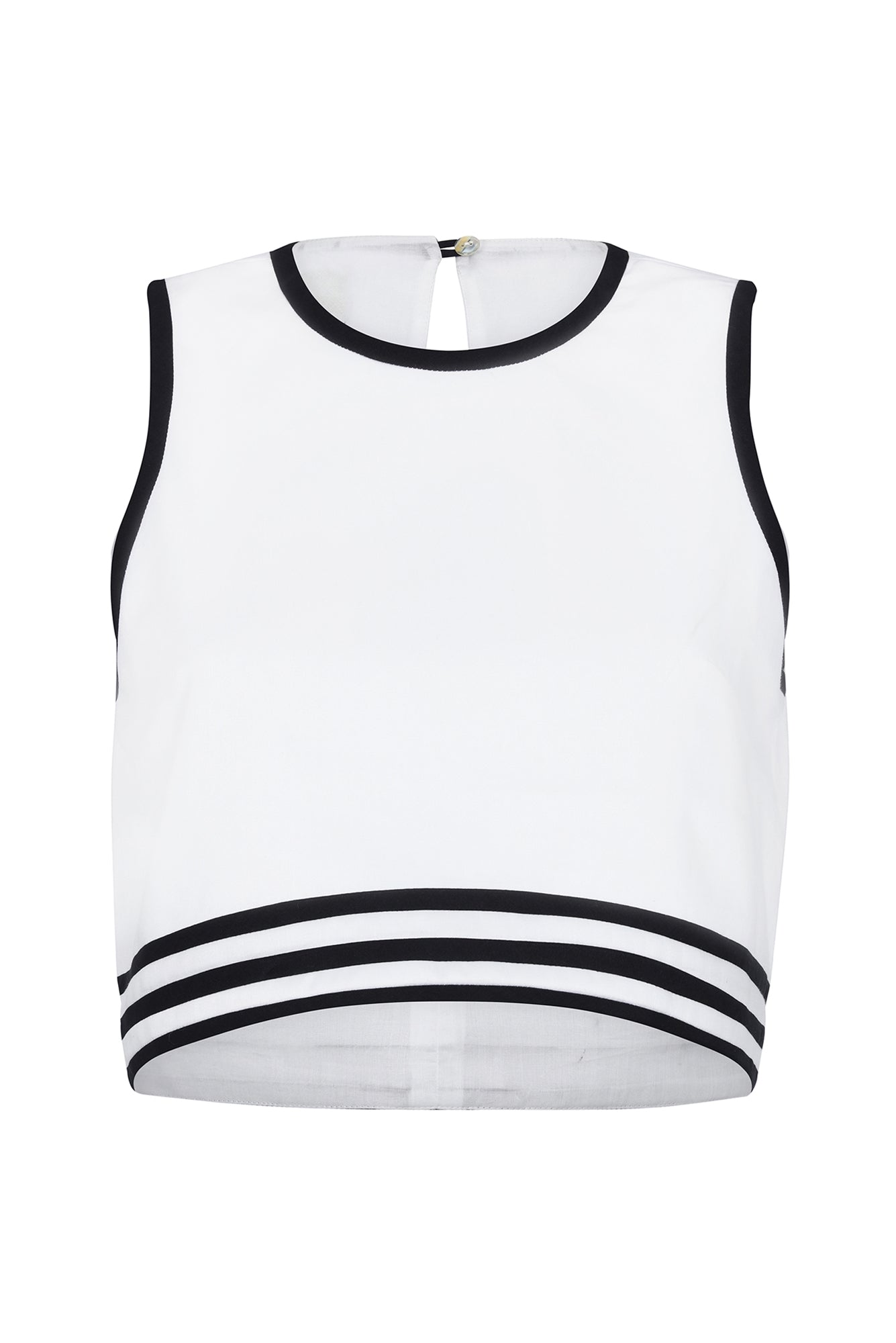 Women’s Ponche Top In White / Navy Large De Loreta