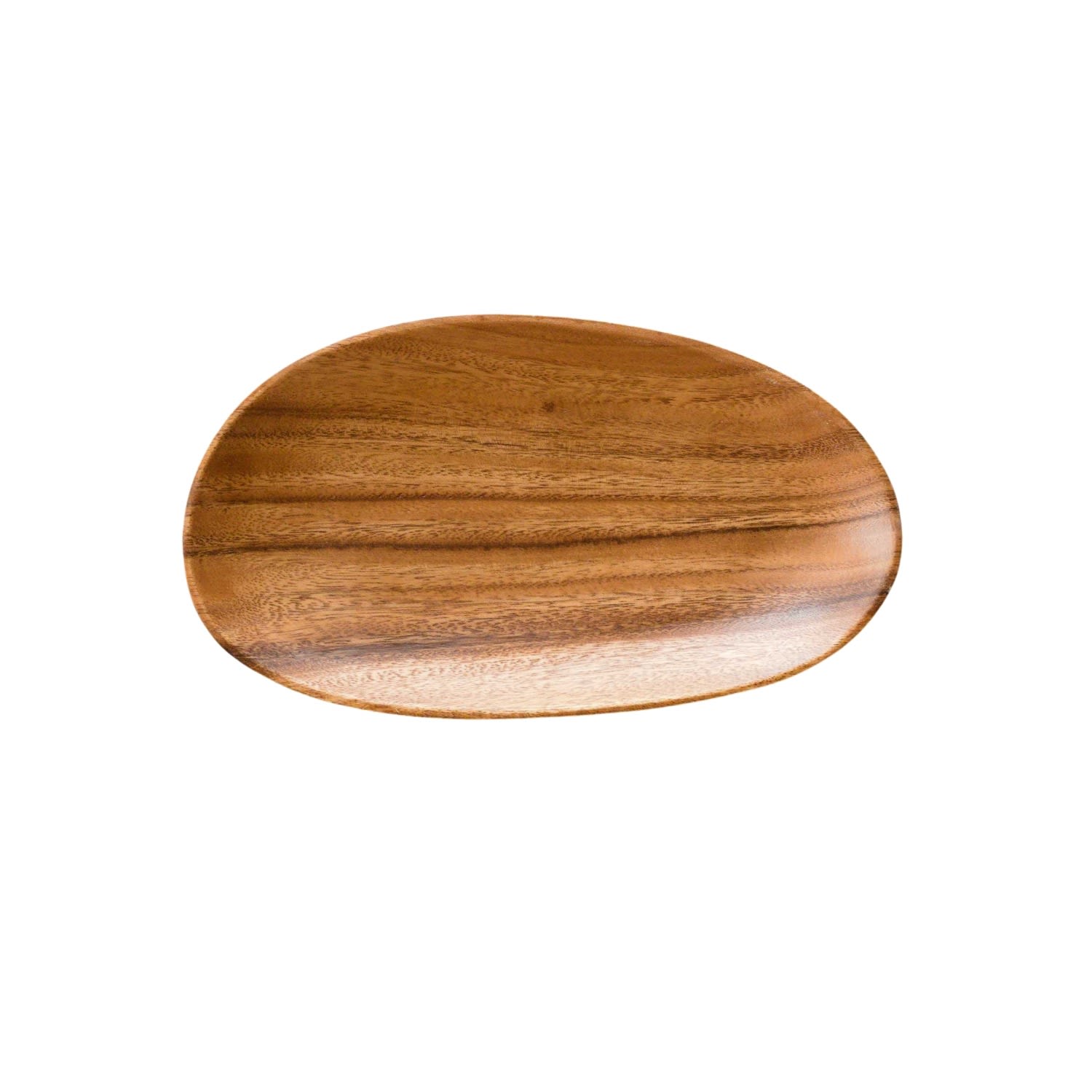 Neutrals Set Of Two, Acacia Twelve Inch Oval Wood Tray - Wooden Dish Likh