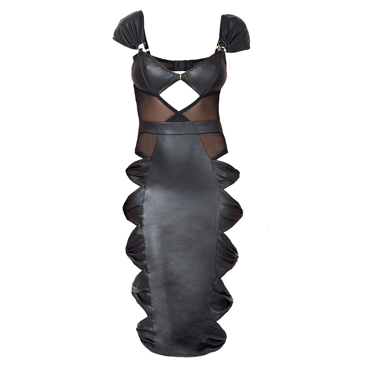 Women’s Black The Ringside Dress - Faux Leather Medium Bao Tranchi