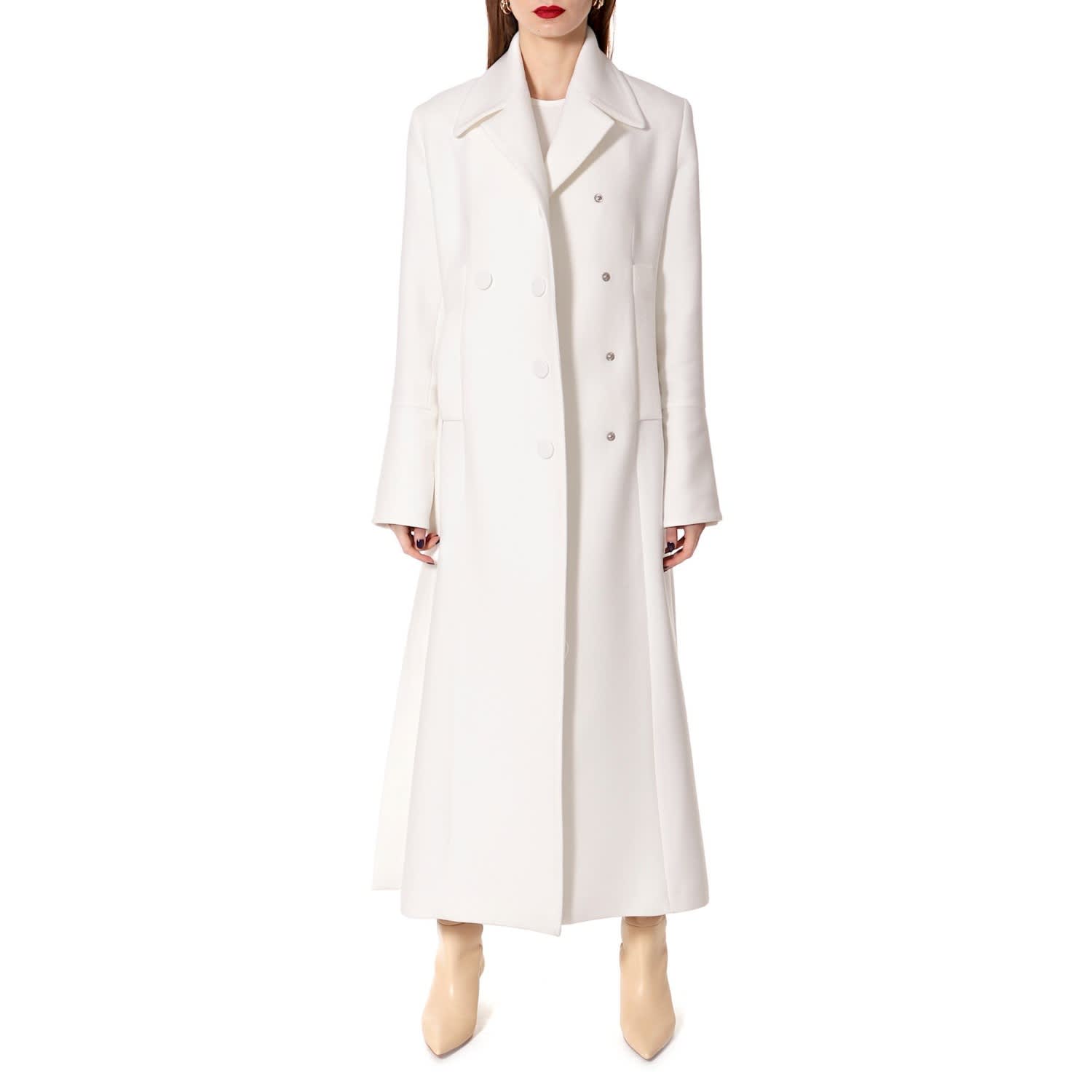 Tilda Off White Long Coat | AGGI by HALEWSKI | Wolf & Badger