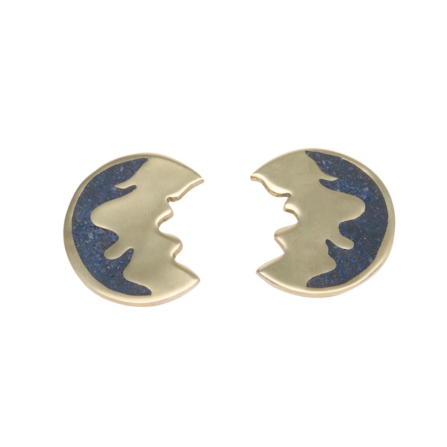 Zeworks Women's Gold / Blue Aria Lapis Lazuli Earrings In Multi