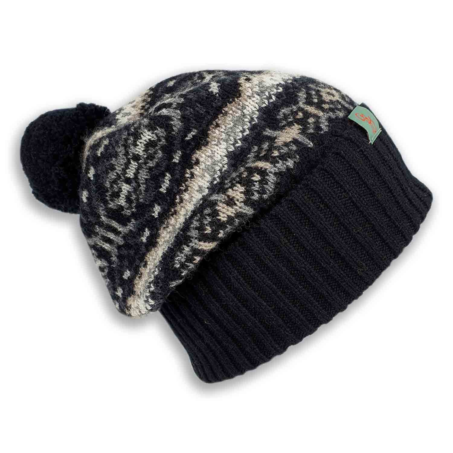 Otto & Spike Men's Neutrals / Black Beanies - Irish Twist - Stormy In Black