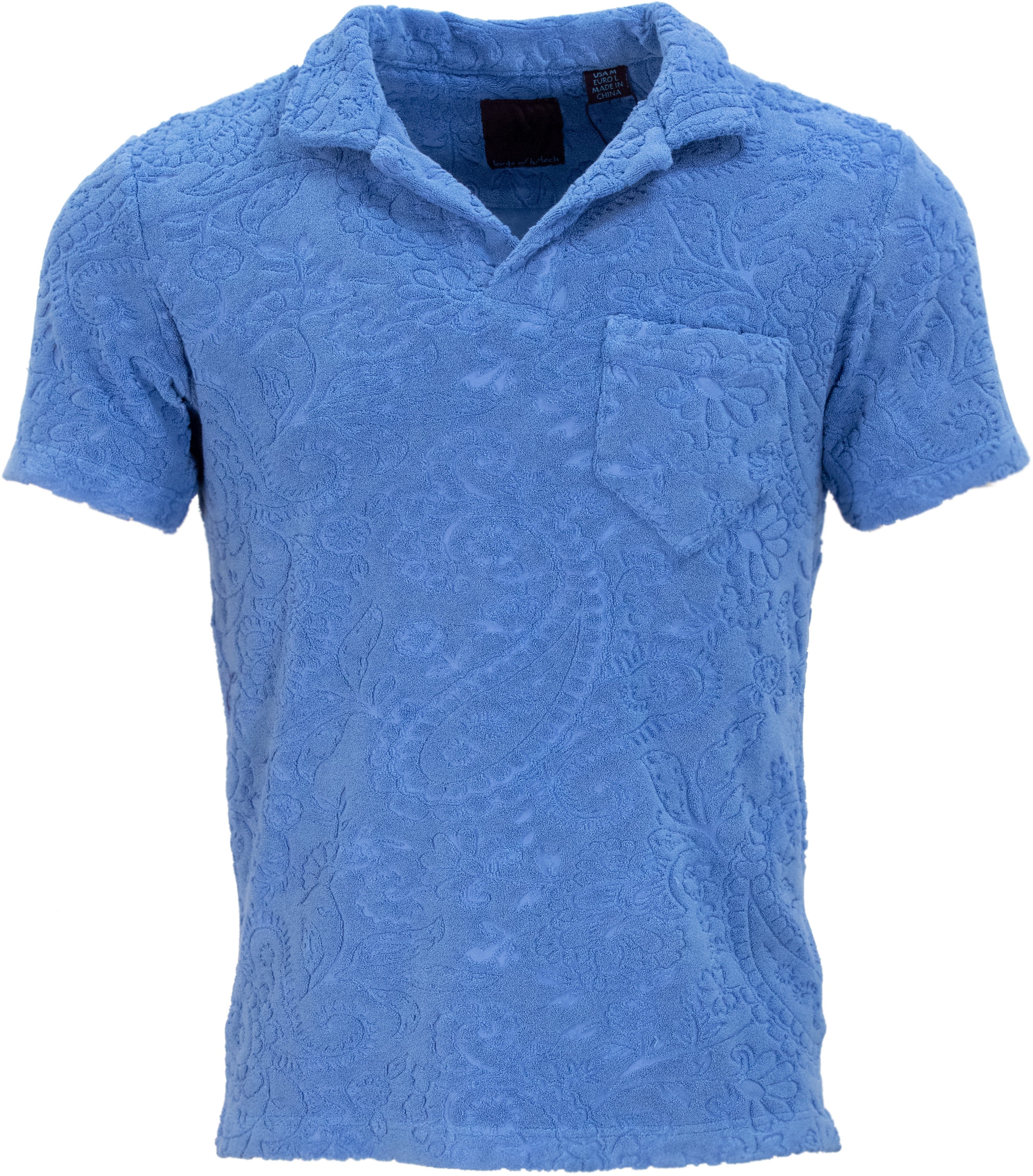 Lords Of Harlech Men's Blue Johnny Towel Polo Shirt In Royal