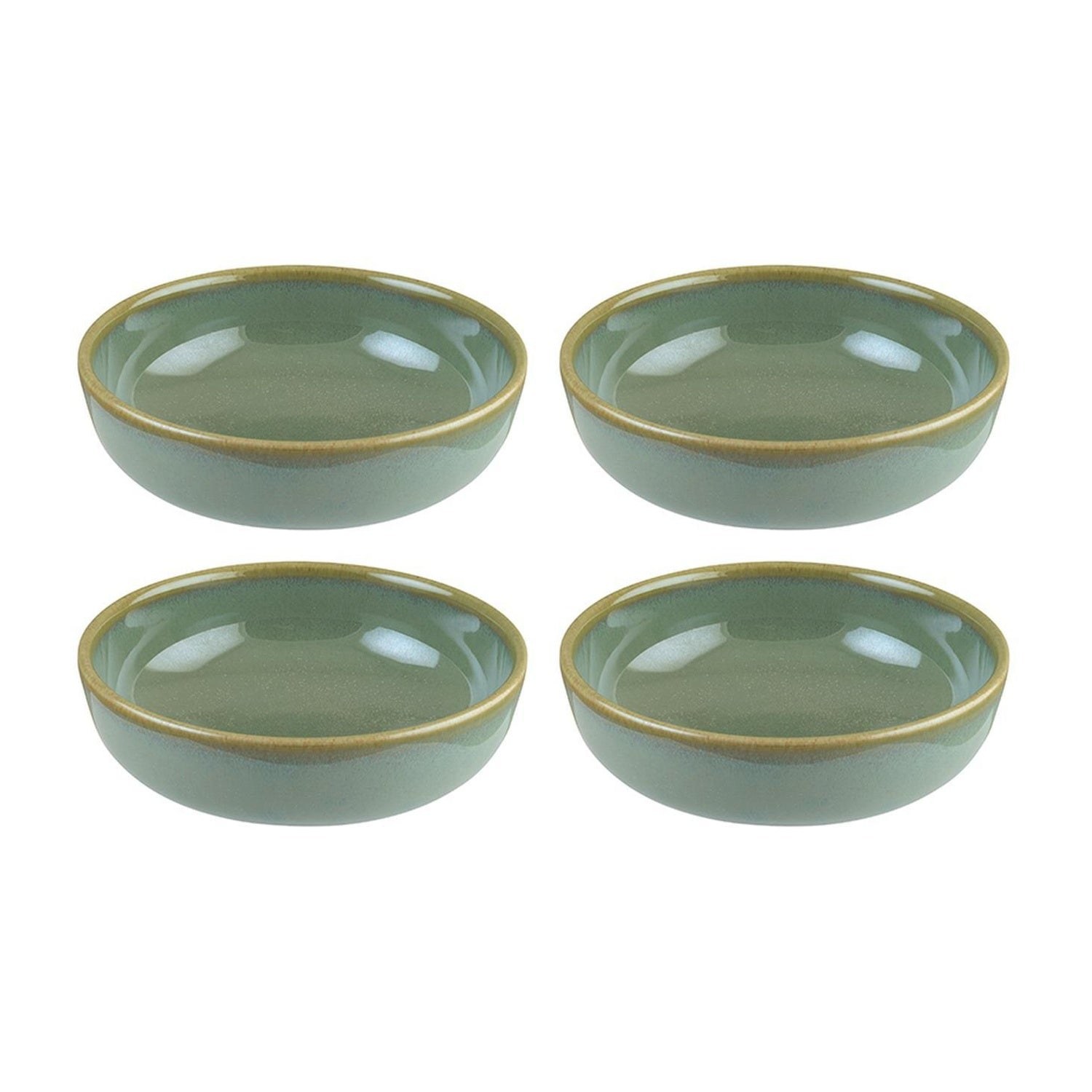 Turgla Home Sage Round Green Porcelain Side Bowl, Set Of Four