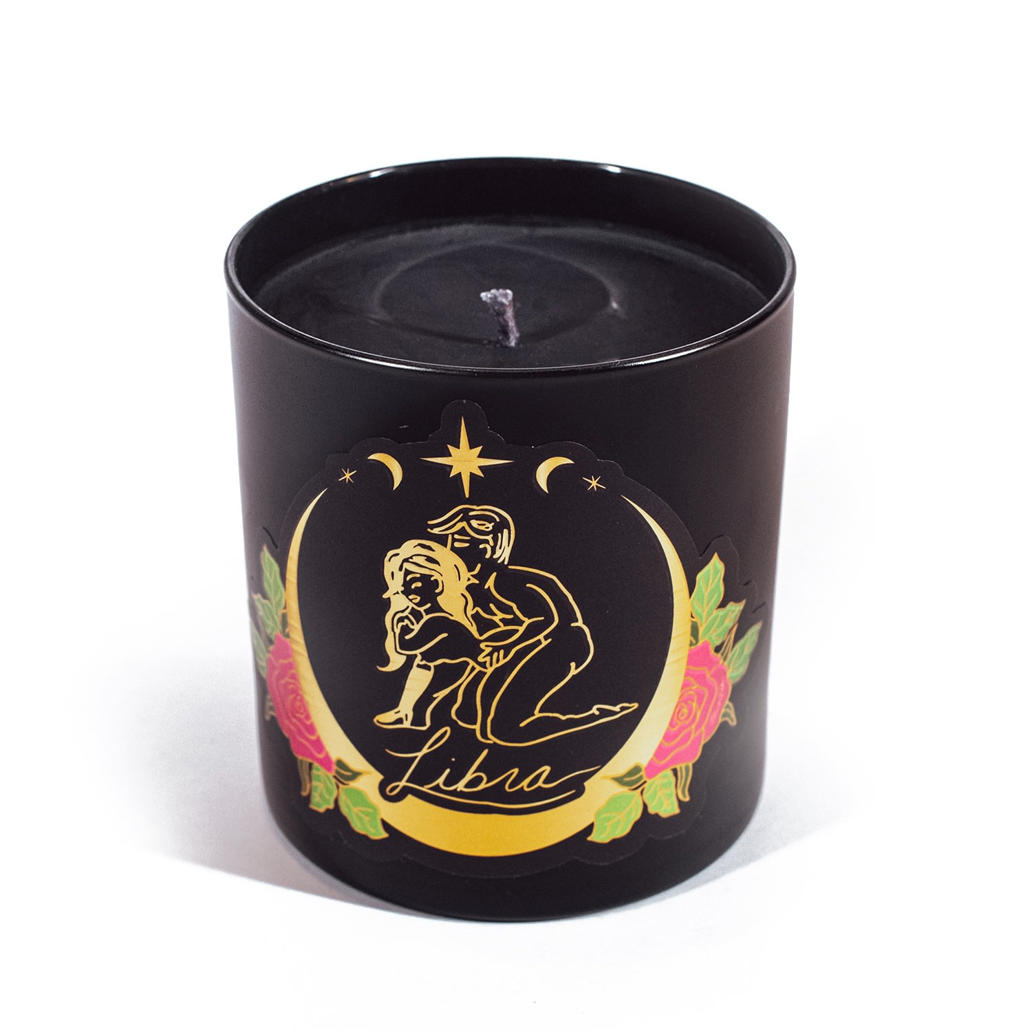 Astrology Zodiac Horoscope Sign Candle Libra Light Sugar Rose Petal Fragrance Black Cake