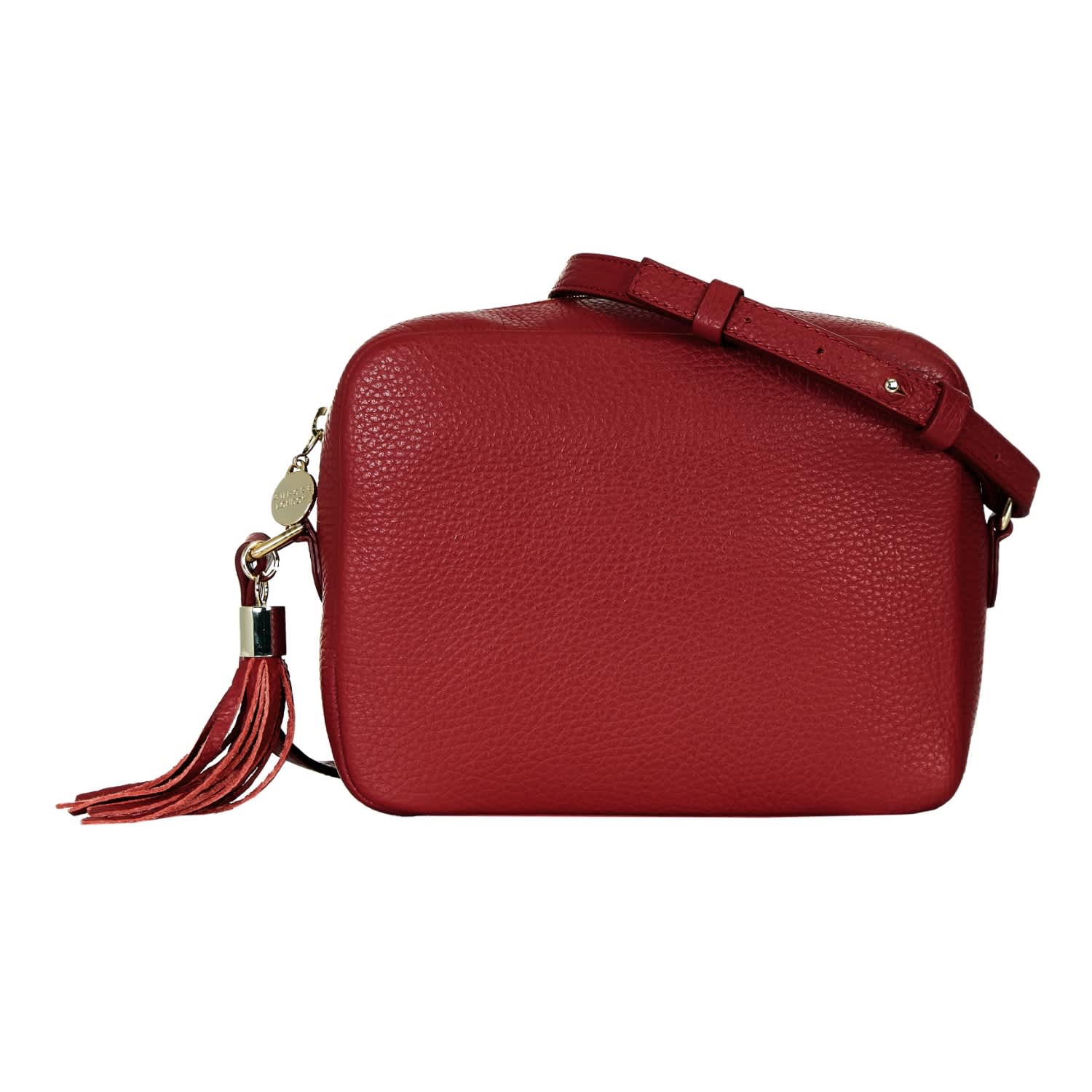 gigi red leather handbag