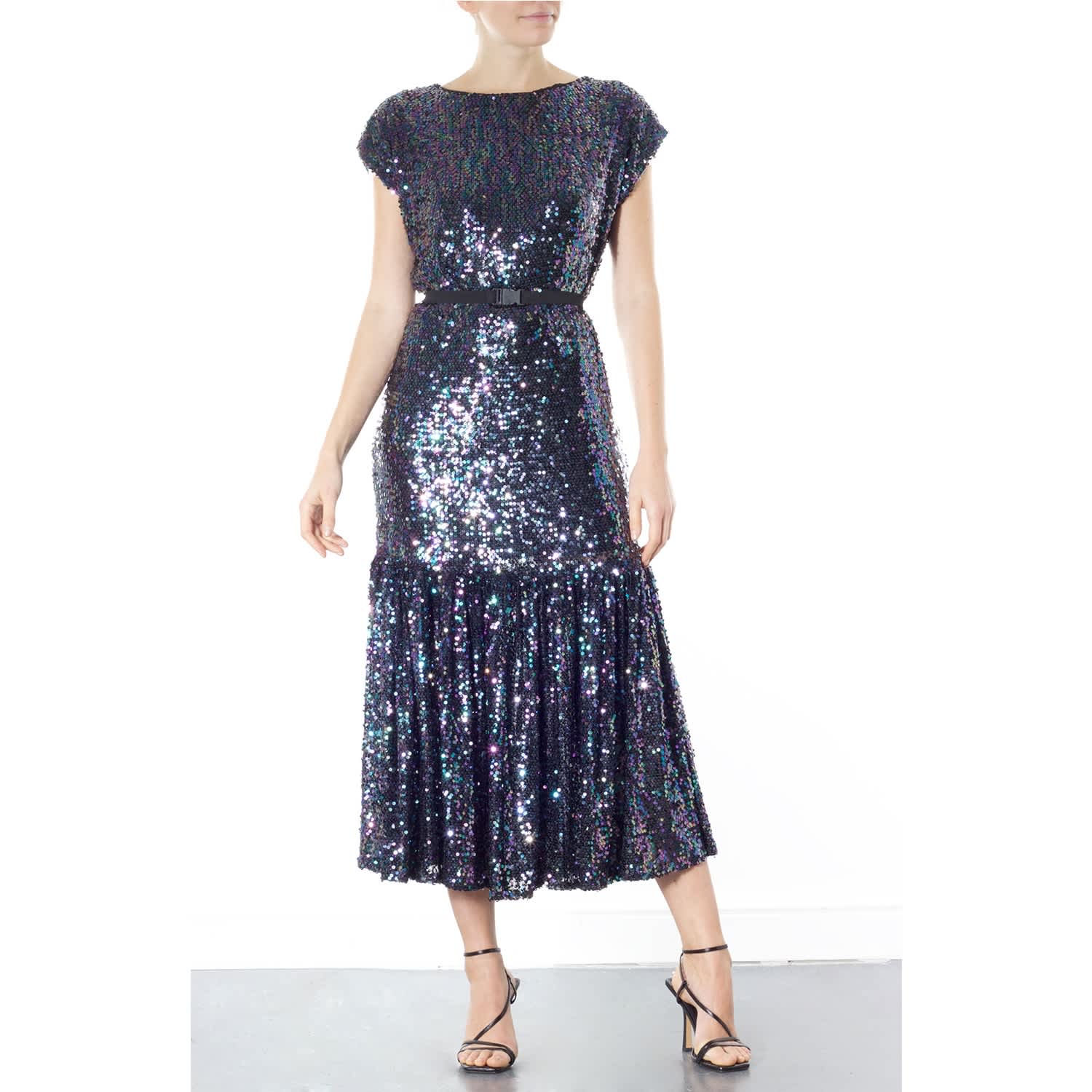 midi shimmer dress