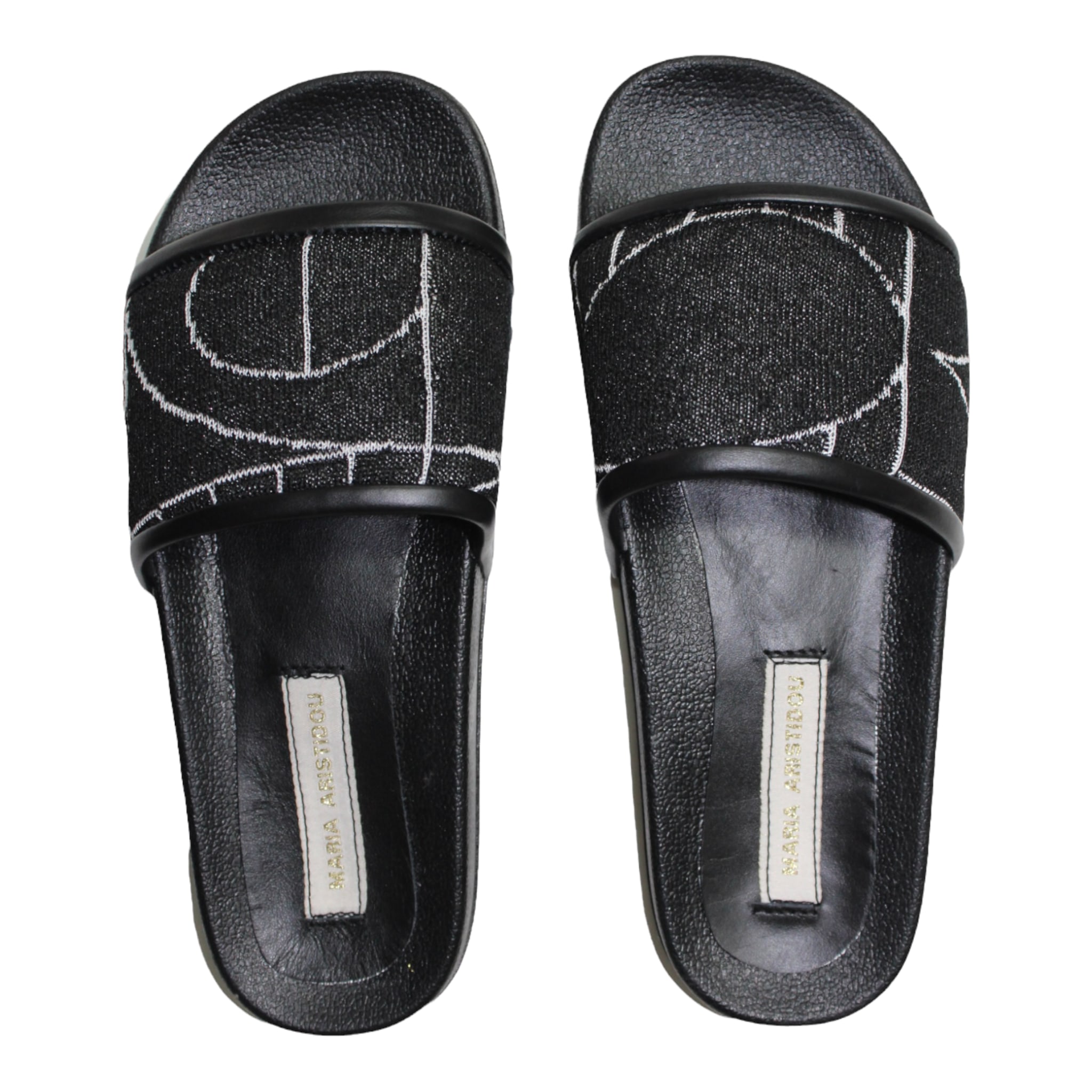 Maria Aristidou Women's Play Black White Slides In Black/white