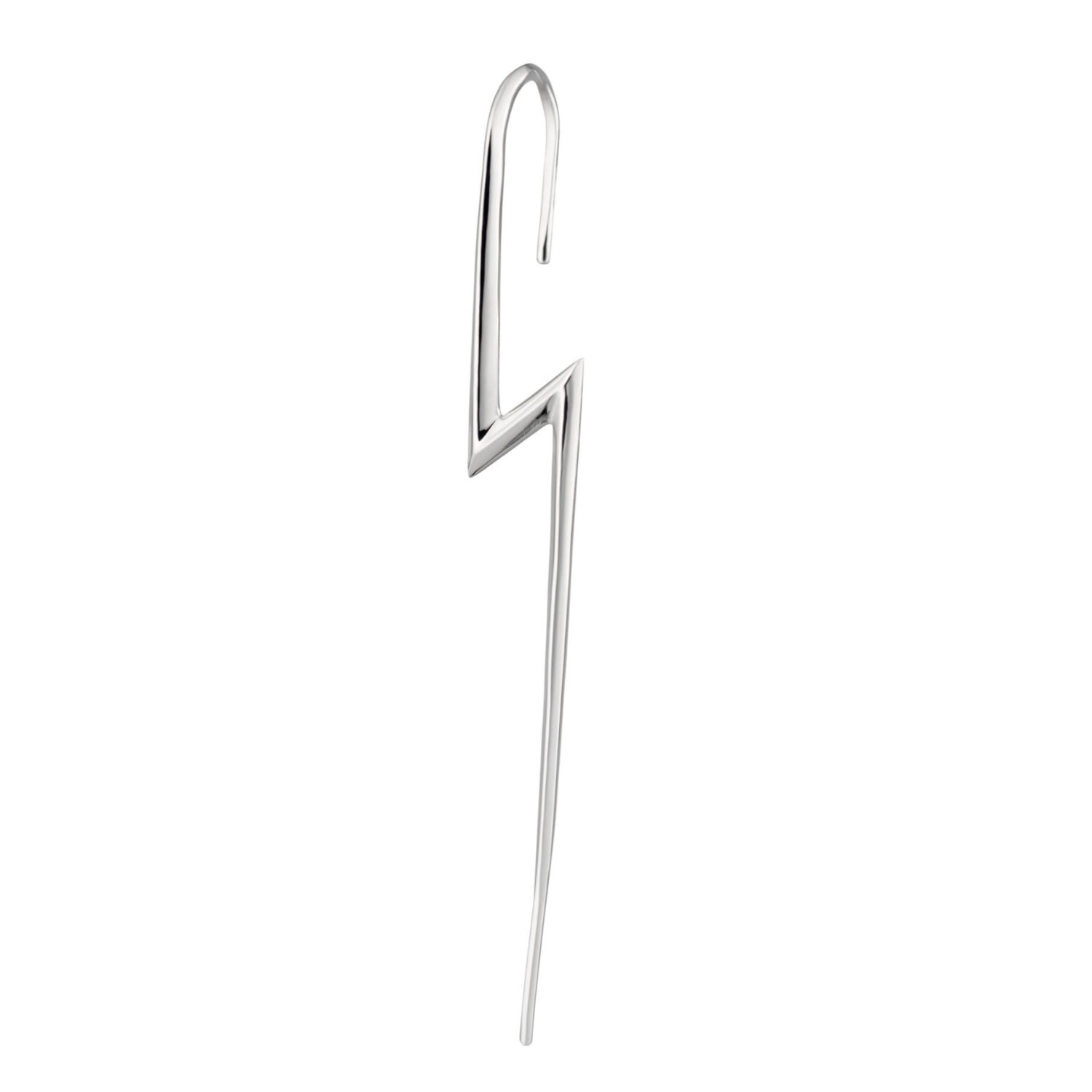 Scream Pretty Women's Silver Lightning Bolt Ear Crawler In White