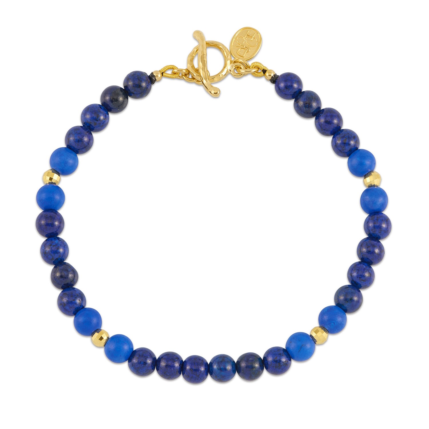 Blue Men’s Mixed Lapis & Vermeil Disco Balls Bracelet Dower & Hall