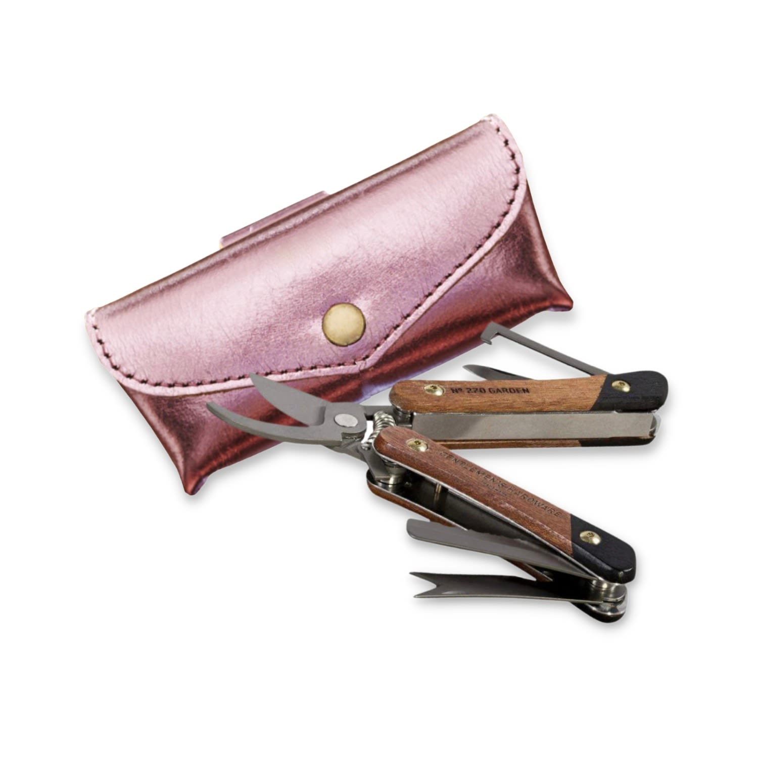 Vida Vida Women's Pink / Purple Gardening Tool In Leather Case - Metallic Pink In Pink/purple