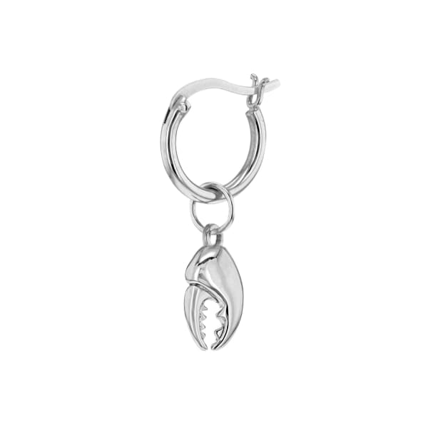 True Rocks Sterling Silver Crab Claw Sterling Silver Hoop