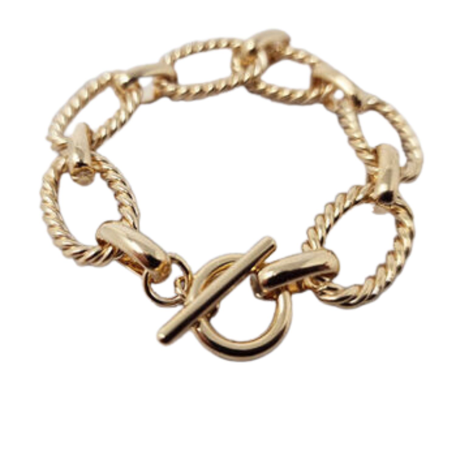 Women’s Gold Vermeil Textured Paperclip Link Bracelet Harfi