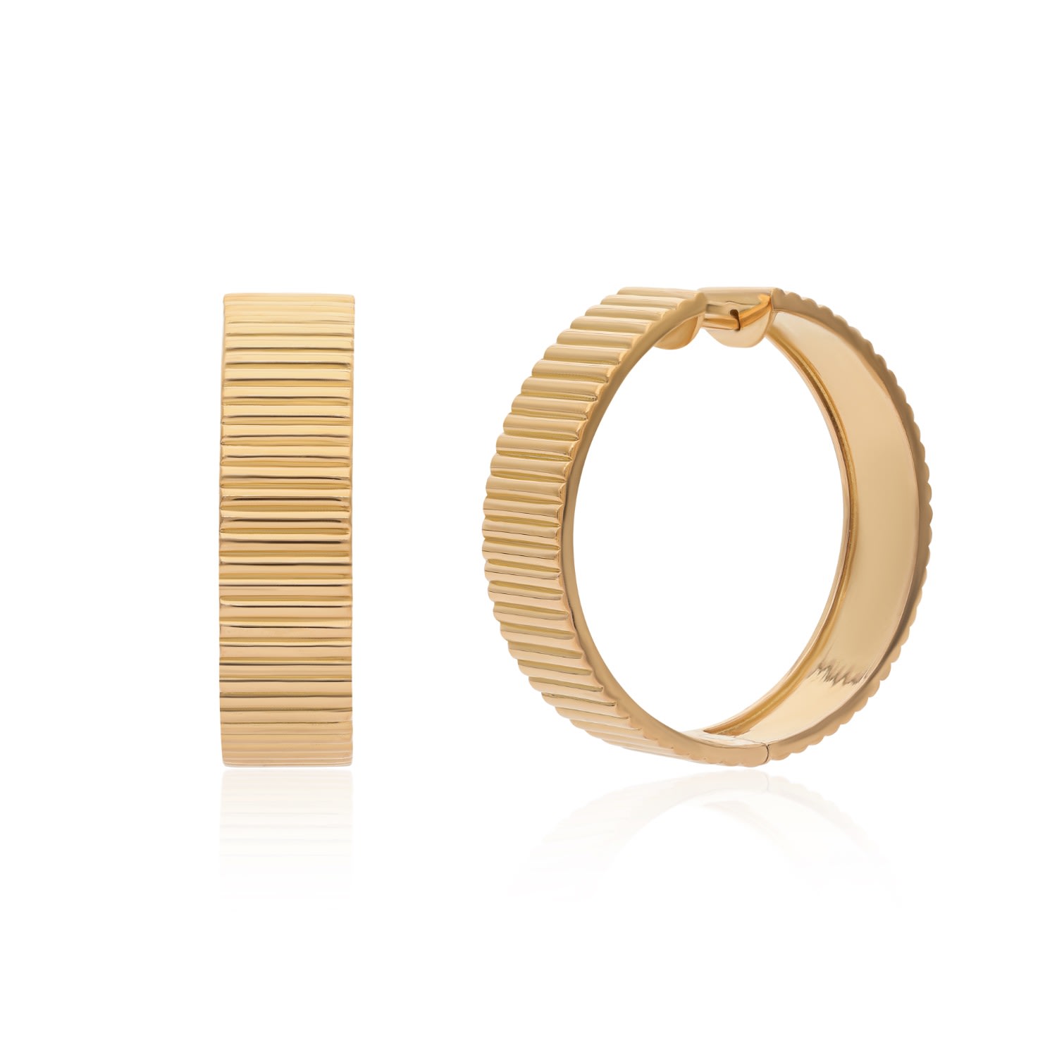 Preeti Sandhu Women's Gold Ridged Wide Vermeil Hoops