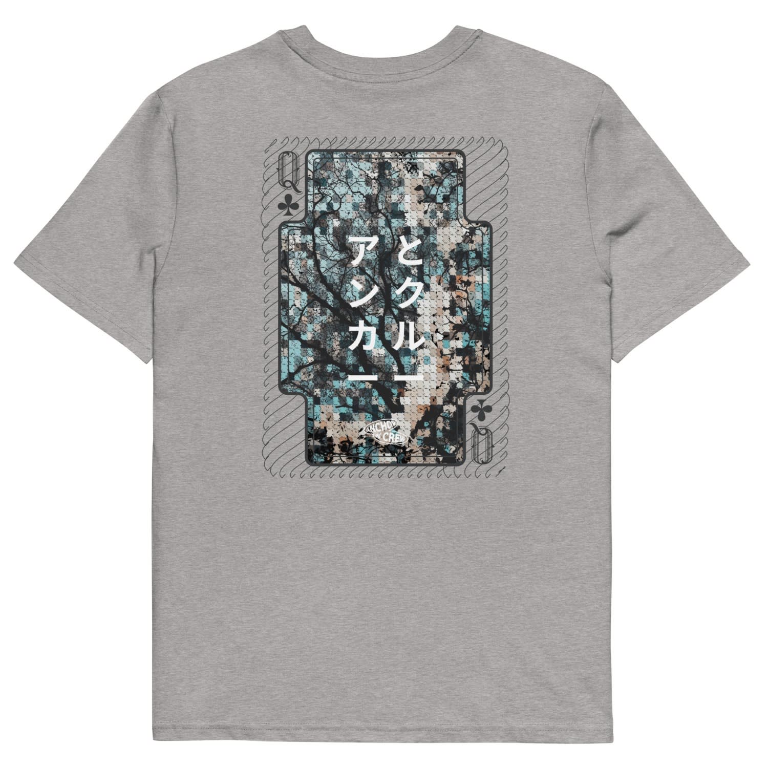 Anchor & Crew Heather Grey Three Japan Gurafiku Organic Cotton T-shirt - Men In Grey
