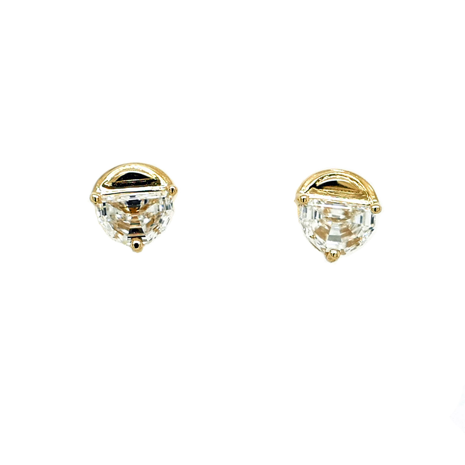 Women’s Gold Step Moon Diamond Studs Ilah Cibis Jewelry