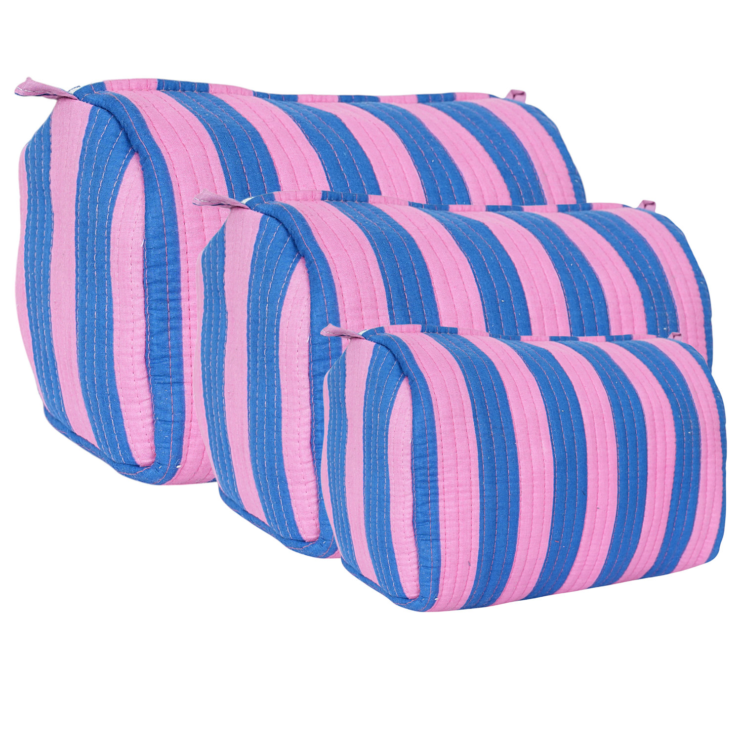 Women's Purple The Striped Travel Set - Pink And Navy | One Size | Conscious Yoga Collective