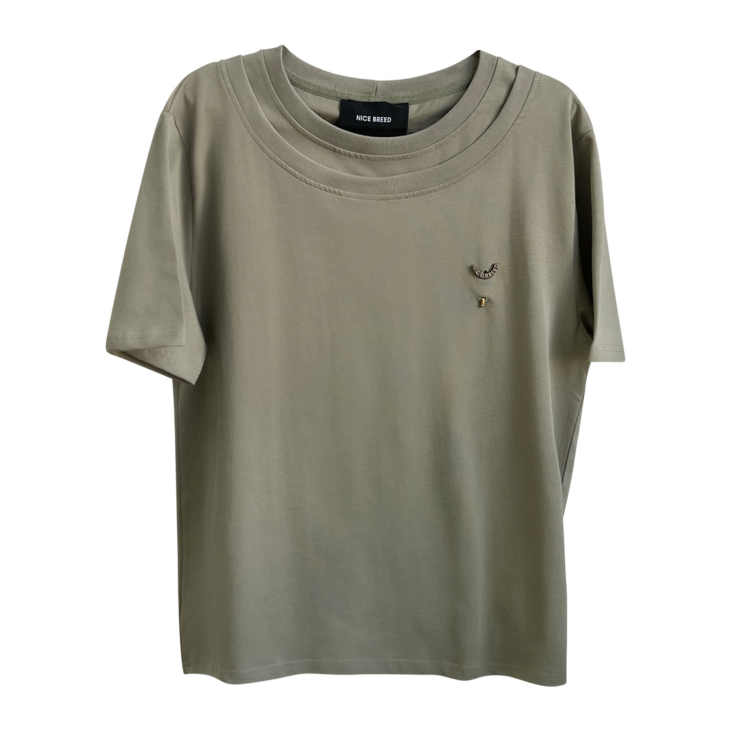 Nice Breed Men's Green Sage Double Collar Tee In Green