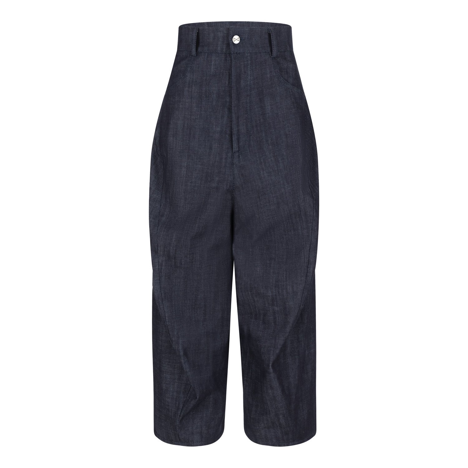 Clothes By Locker Room Blue Cropped High-waisted Balloon Jeans In Blue