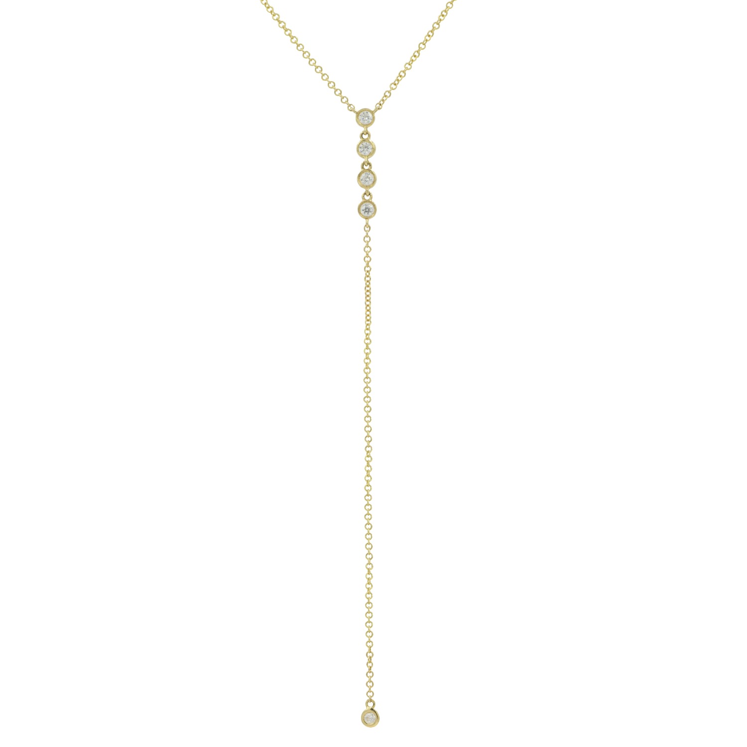 Women’s Gold Diamond Drops Lariat Kamaria