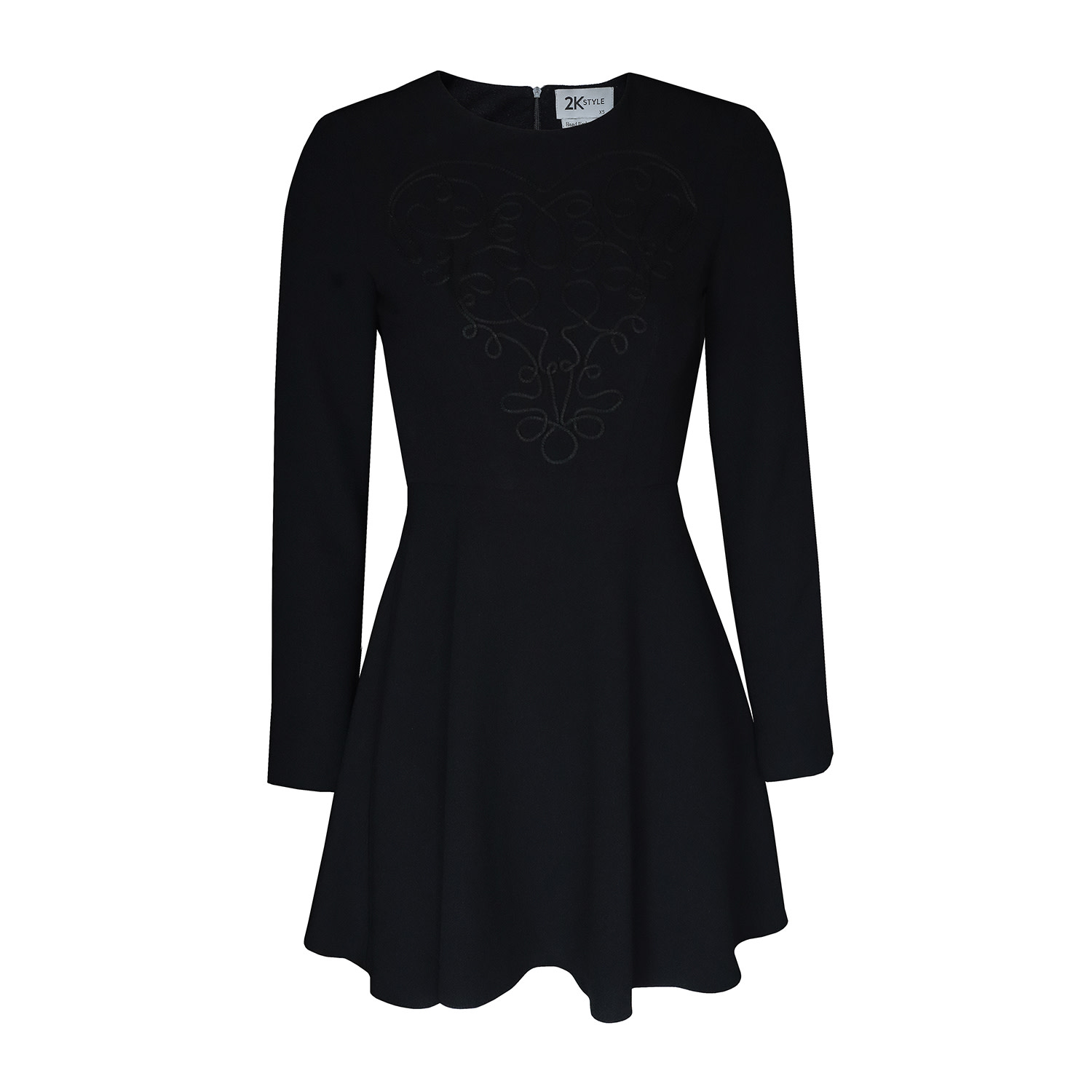 2kstyle Women's Alma Hand-embellished Skater Mini Dress - Black In Black