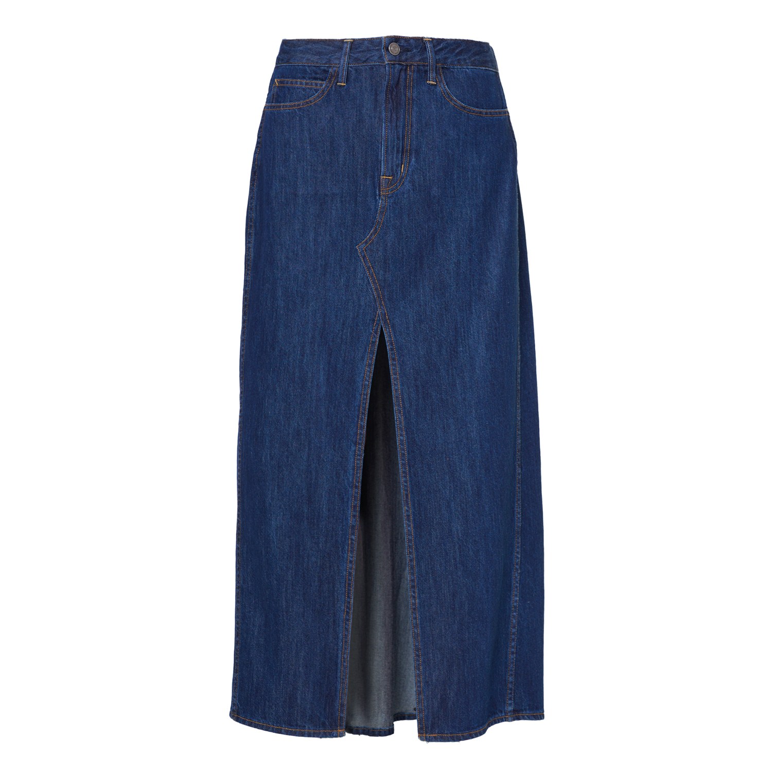 Noend Denim Women's Blue Jackie Slit Denim Maxi Skirt In Silver Lake