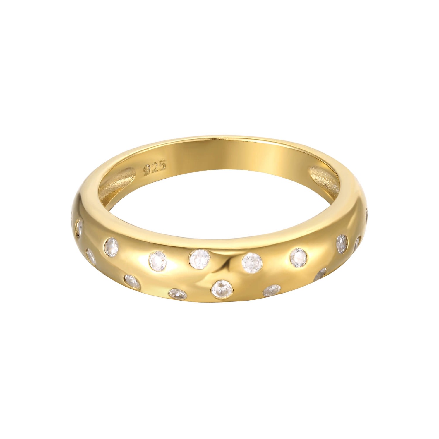 Women’s 22Ct Gold Vermeil Cz Dome Ring Seol + Gold