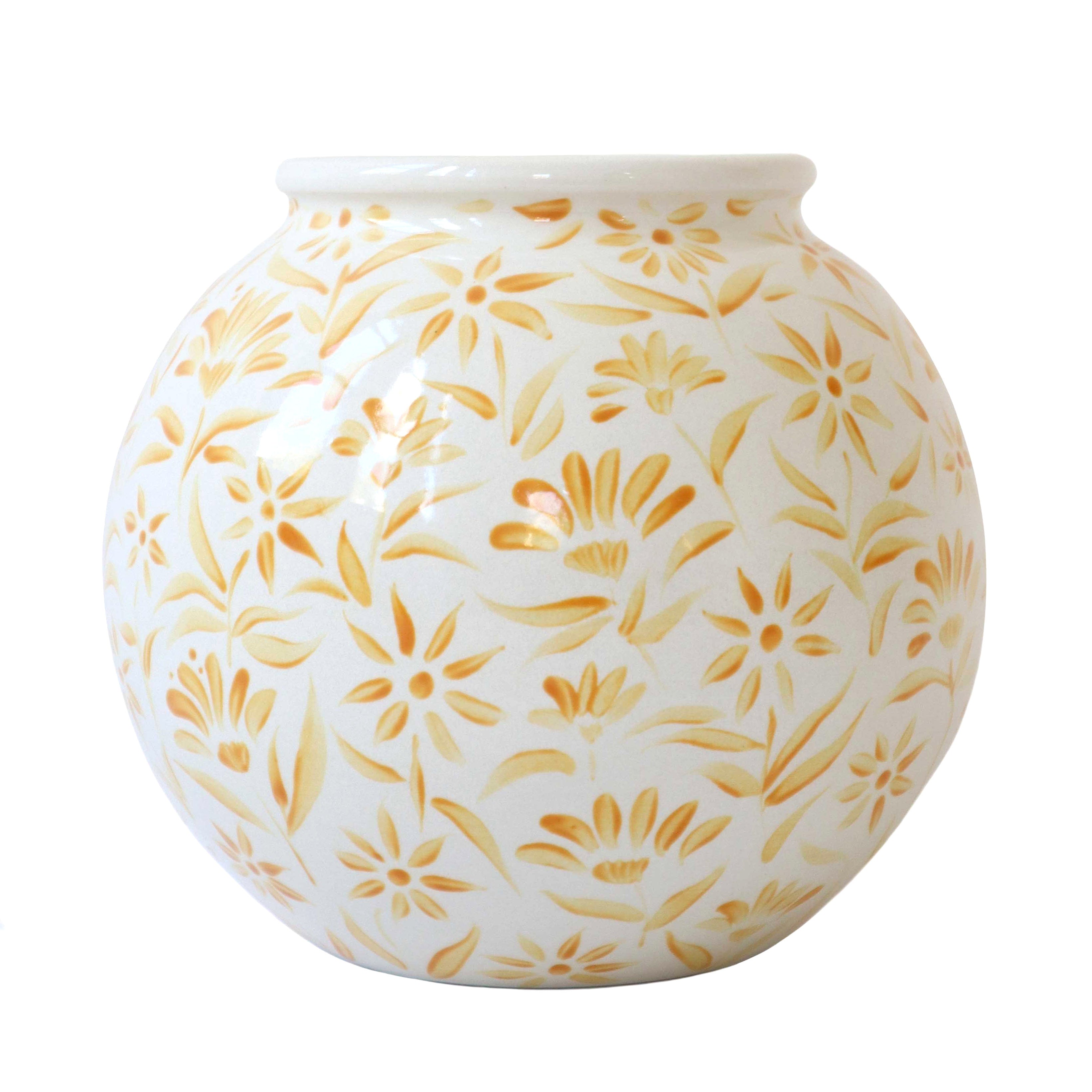 Neutrals / Yellow / Orange Sunburst Large Ball Vase - Yellow Rosanna Corfe