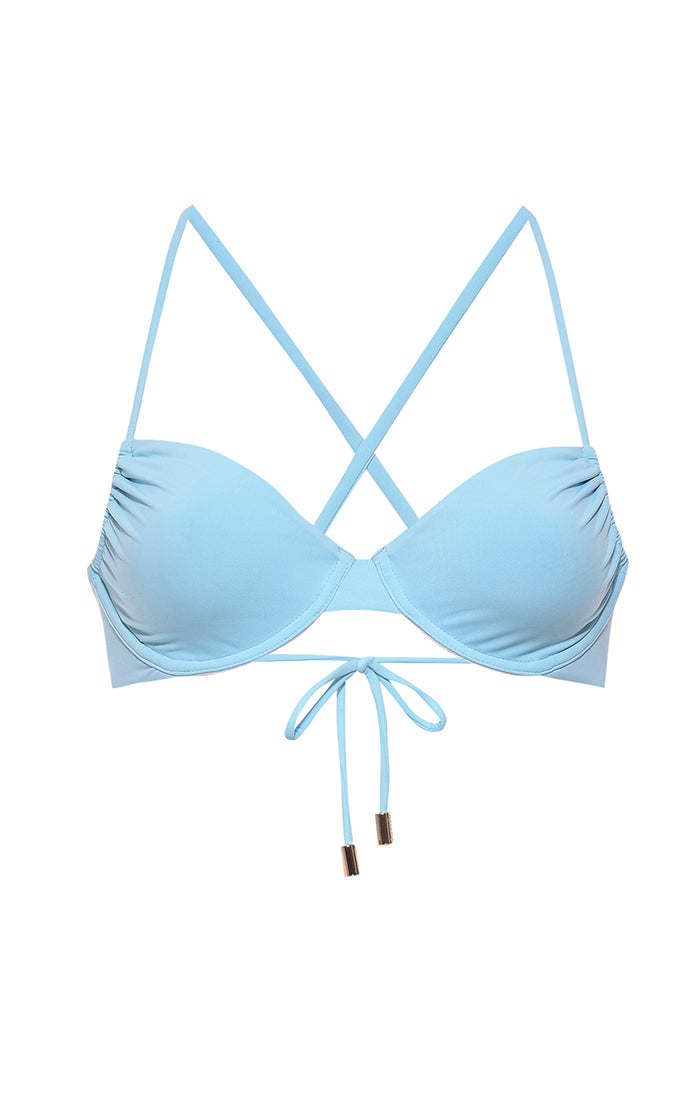 Women’s Blue Icey Underwire Bikini Top Extra Large Kamari Swim Llc