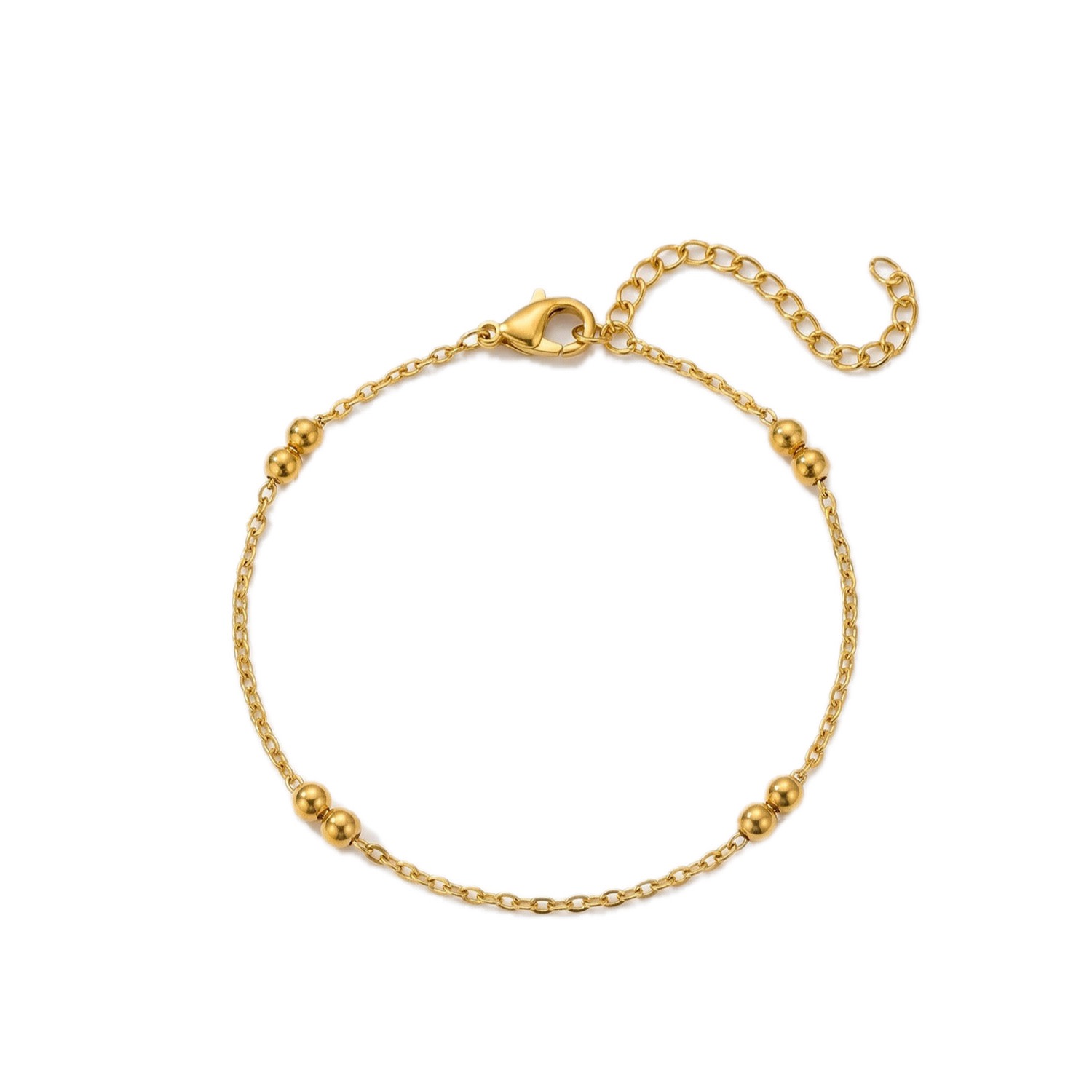 Women's 14K Gold Double Beaded Satellite Chain Bracelet | Elk & Bloom
