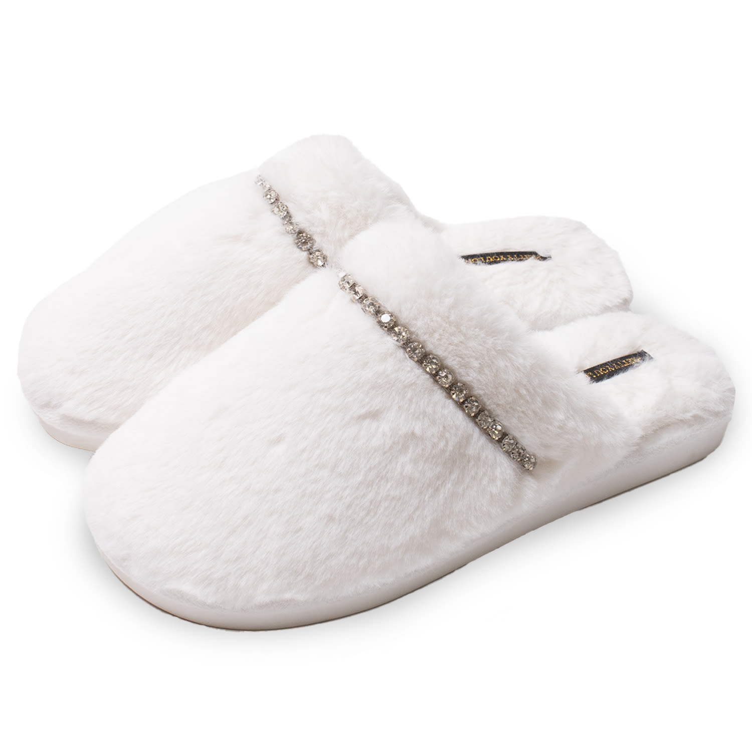 Women’s Gracie Mule Slippers In White Medium Pretty You