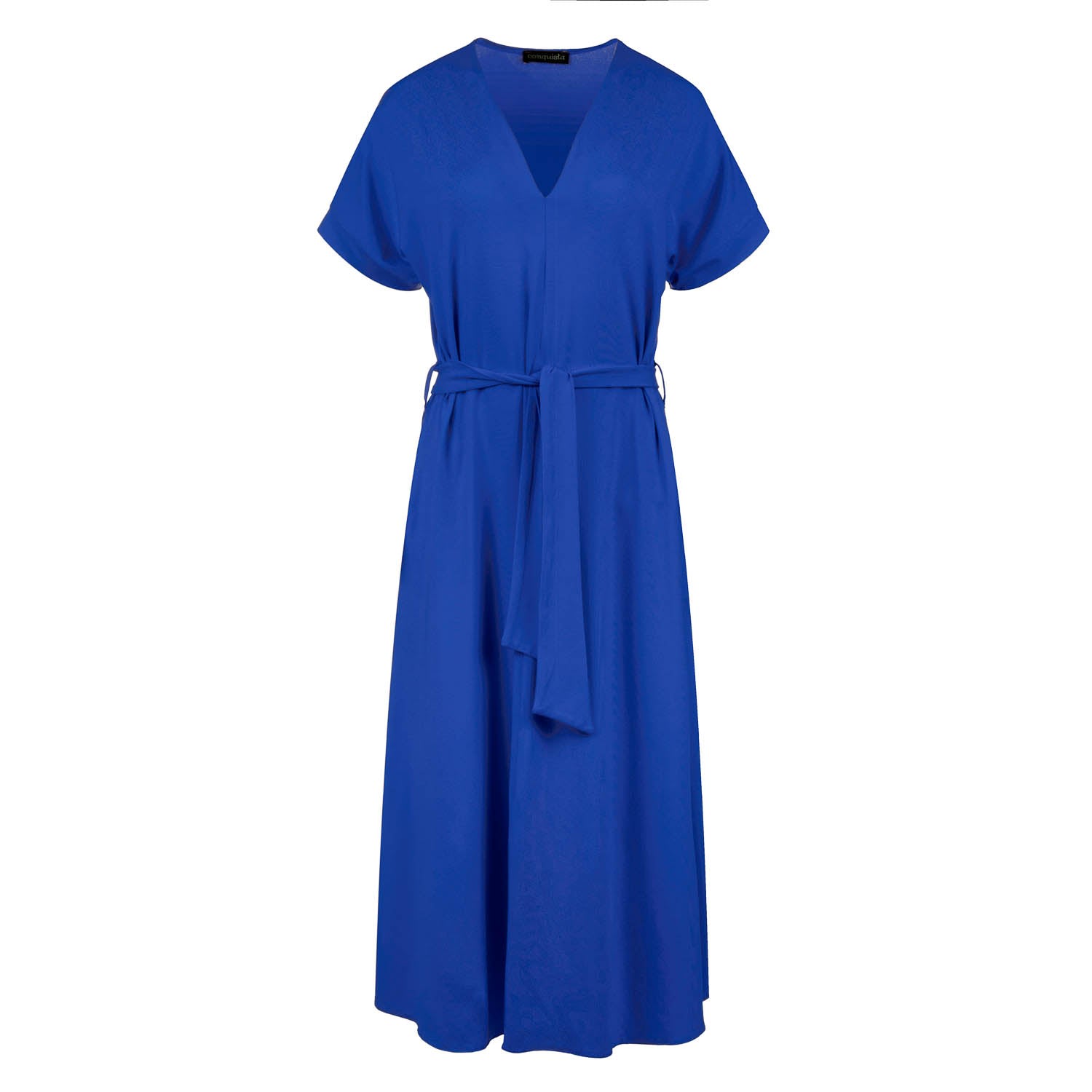 Conquista Women's Royal Blue Belted Midi Dress In Blue
