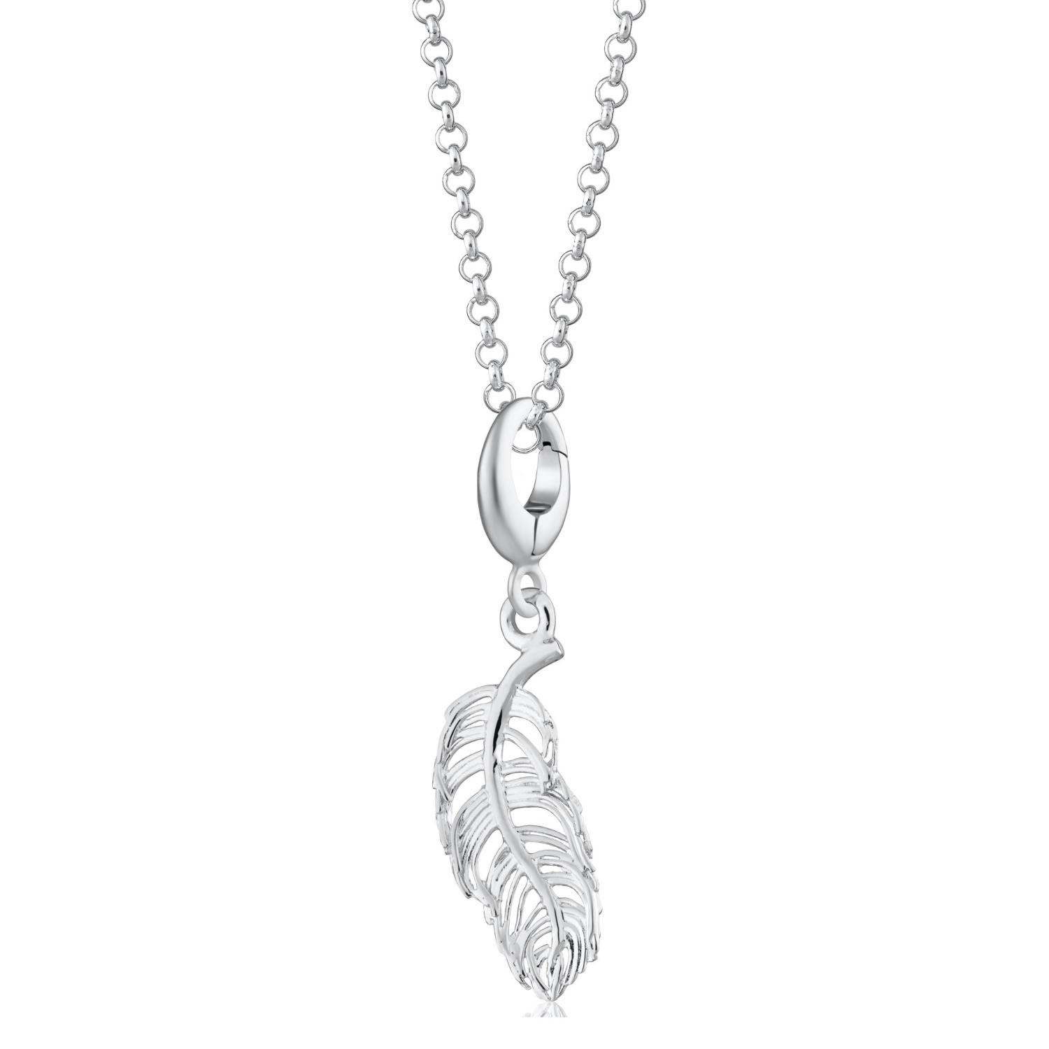 Lily Charmed Women's Sterling Silver Small Feather Charm Necklace