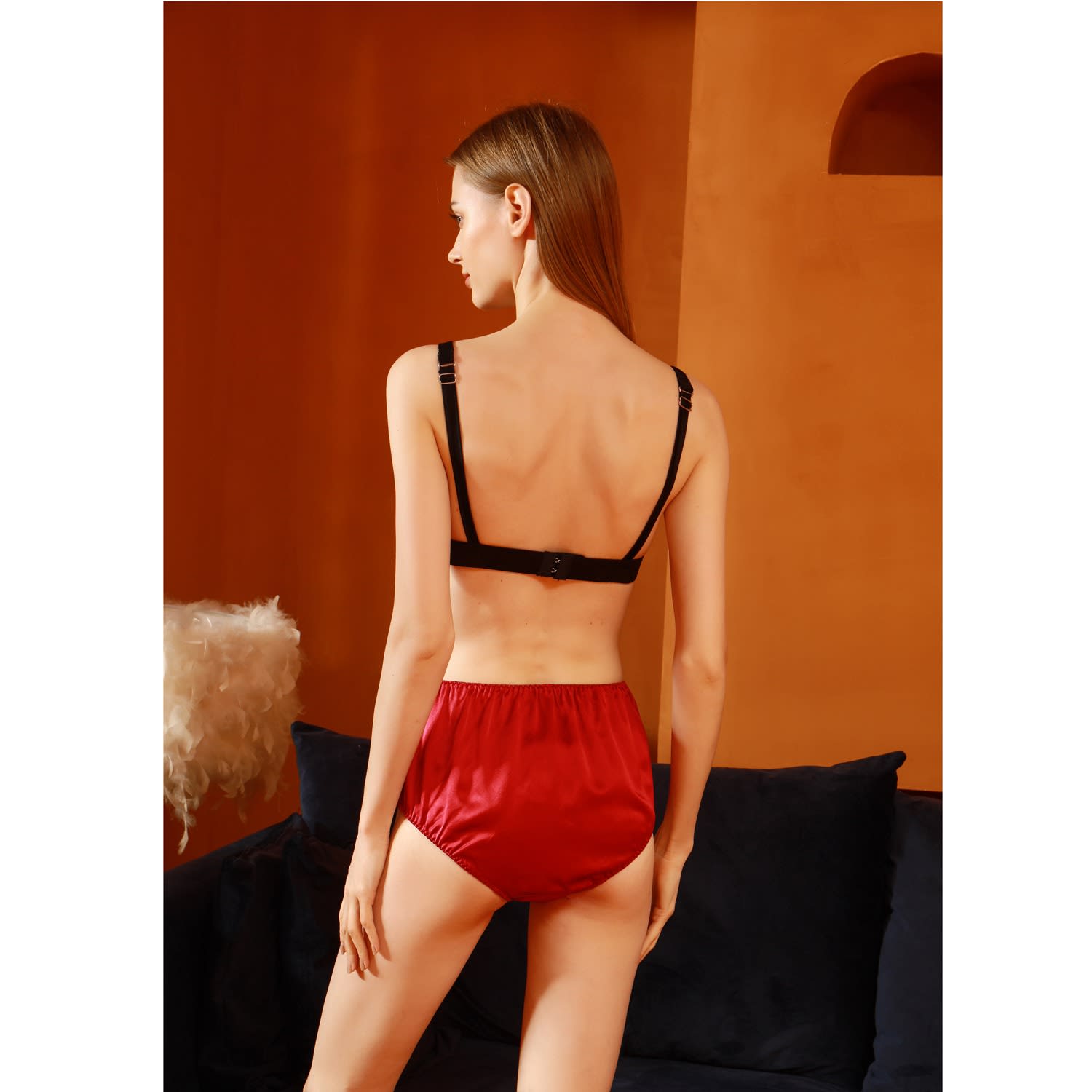 Pure Mulberry Silk French Cut Panties | High Waist In Ruby by Soft Strokes  Silk