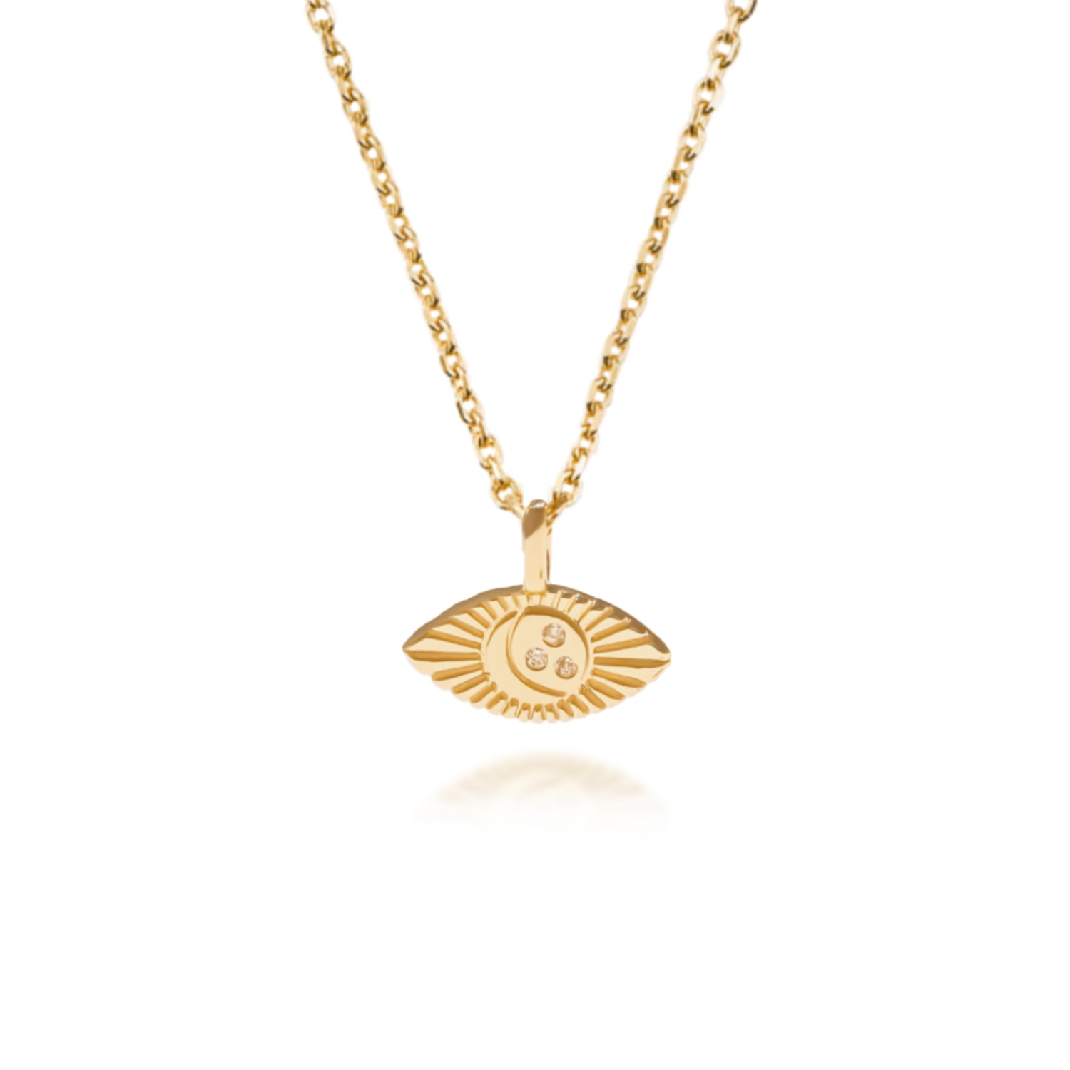 Women’s Gold Filled Evil Eye Celestial Necklace - 16 Inches Midori Jewelry Co.