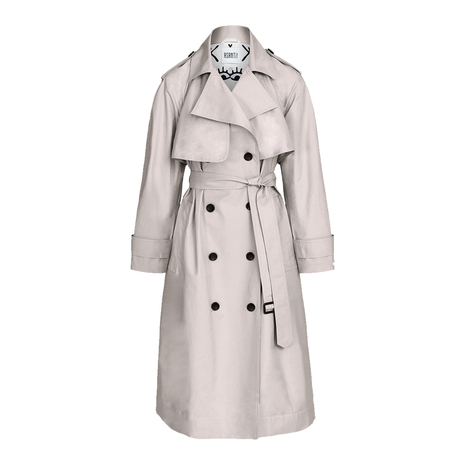 Women’s Neutrals Mawingu Double Breasted Trench Coat Small Asantii