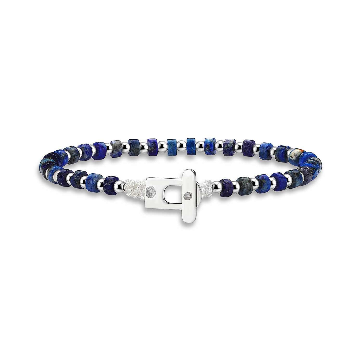 Aleyna Cebeci Jewelry Men's Blue Lapis Guardian Bracelet, Sterling Silver & Lapis Lazuli