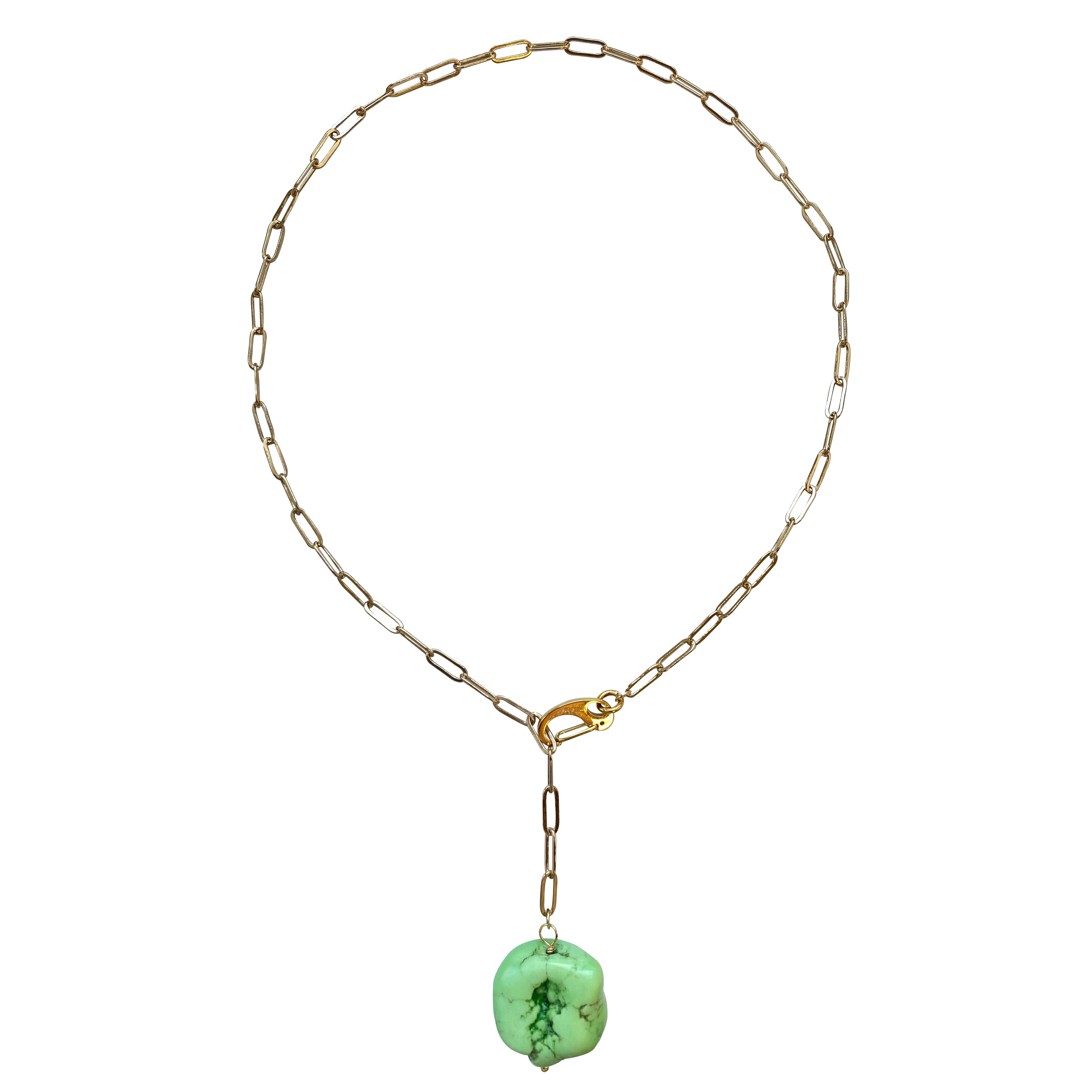 Smilla Brav Women's Gold / Green Turquoise Necklace Bodrum In Gray