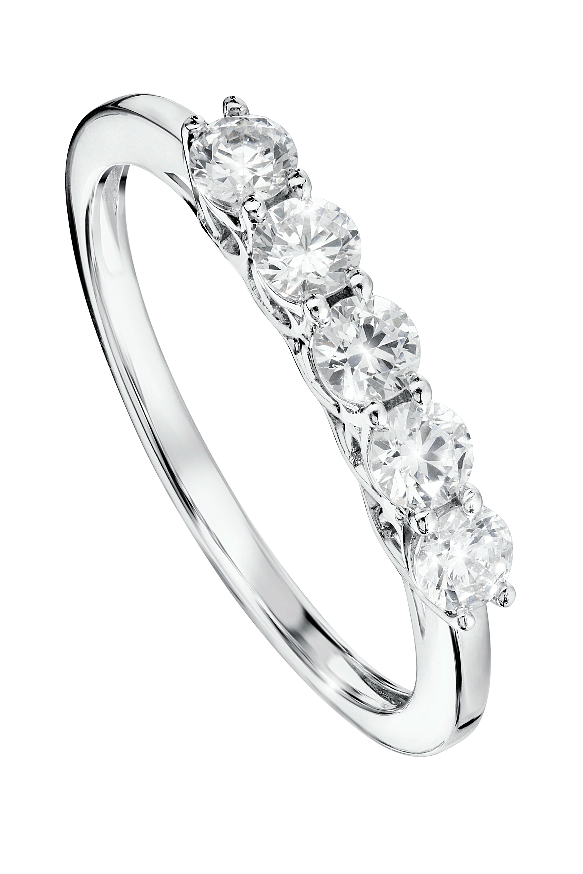 Women’s Silver Elsie White Gold Half Carat Lab Grown Diamond Ring Created Brilliance