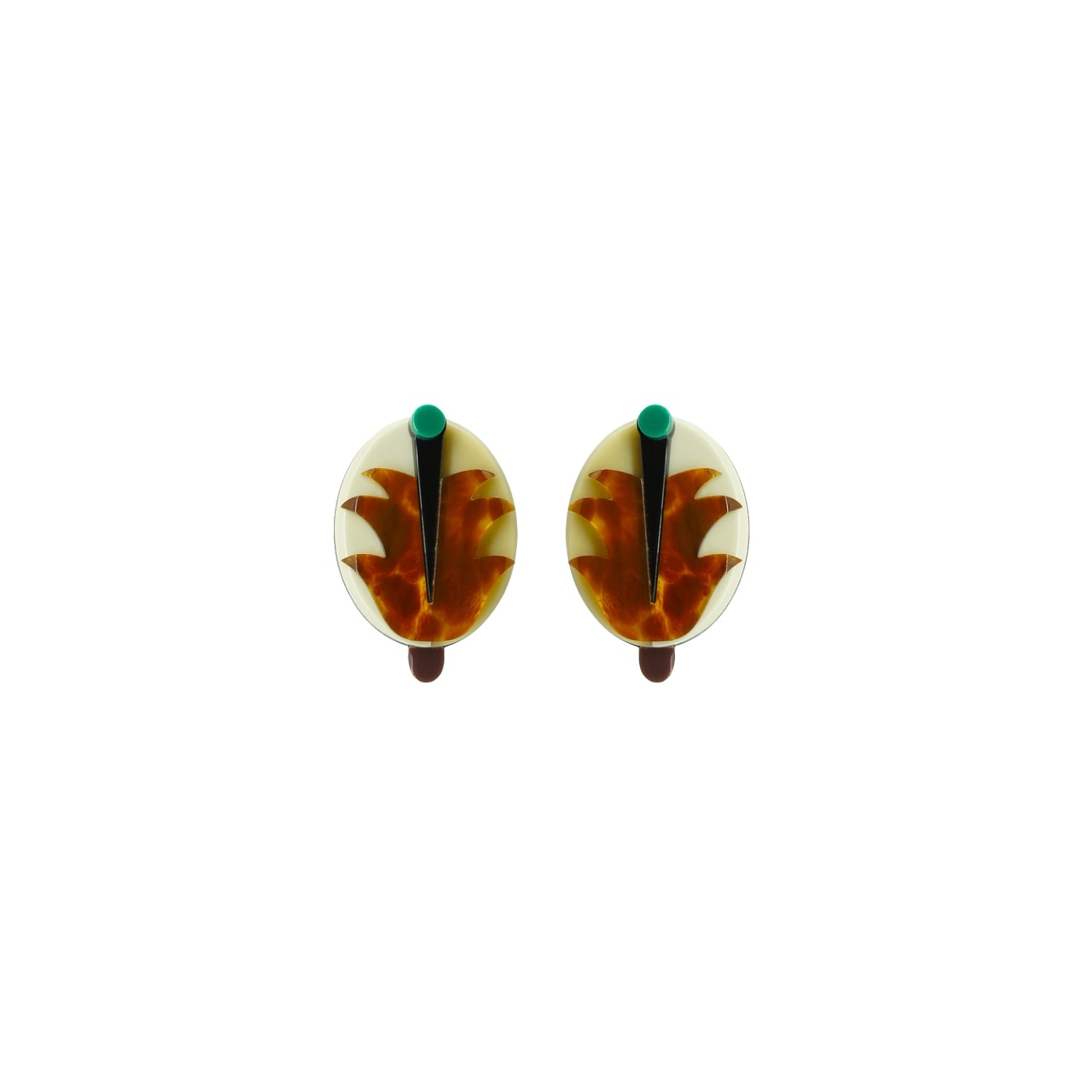 Gissa Bicalho Women's Neutrals Handmade Acrylic Earring Short Alecrim Cream In Multi
