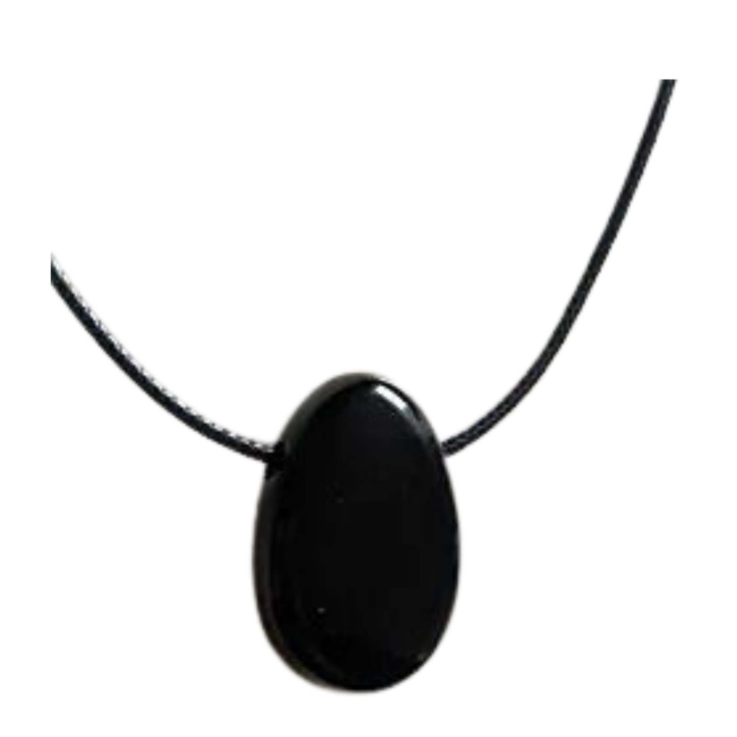 Lemuria Store Women's Black Obsidian Pendant Necklace