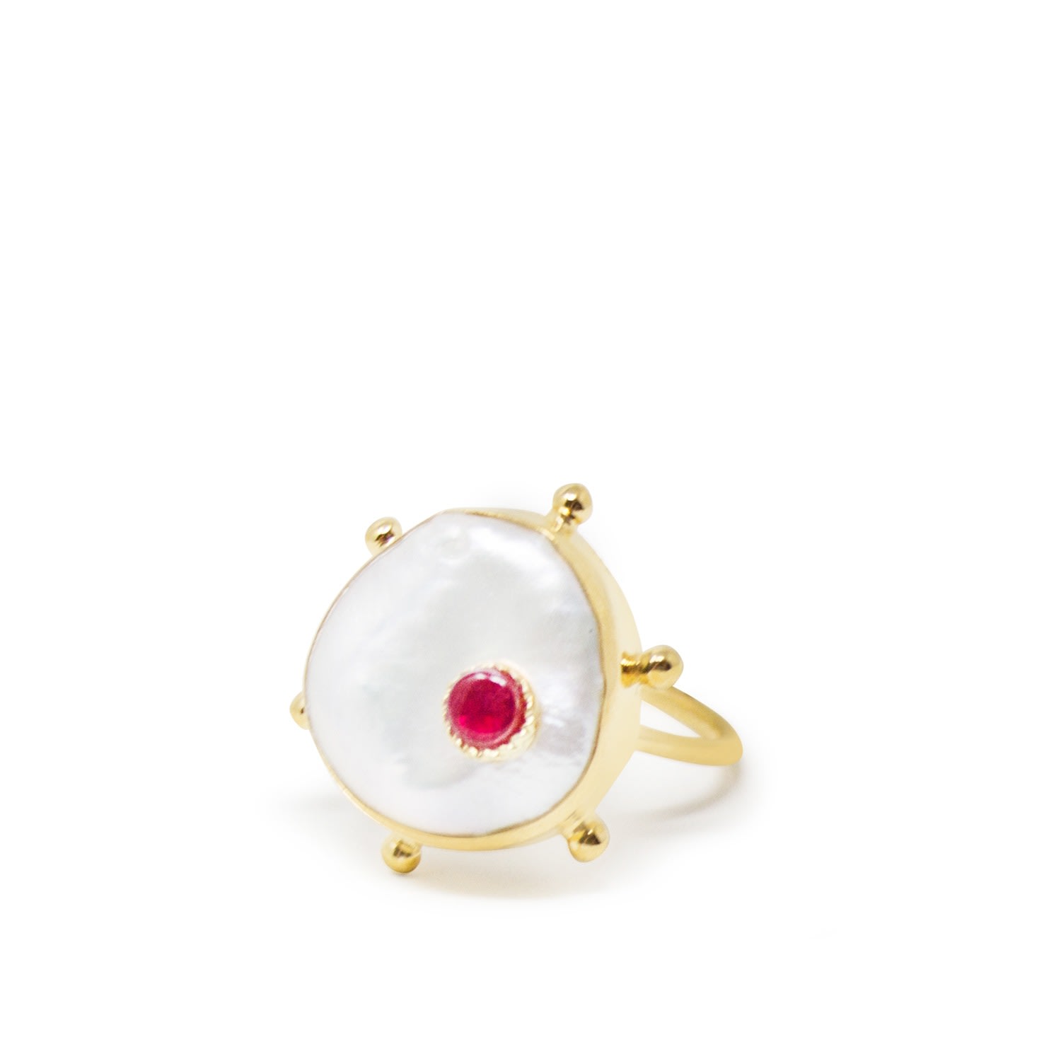 Women’s Gold Rebel Rebel Pink Ruby Stacking Ring Vintouch Italy