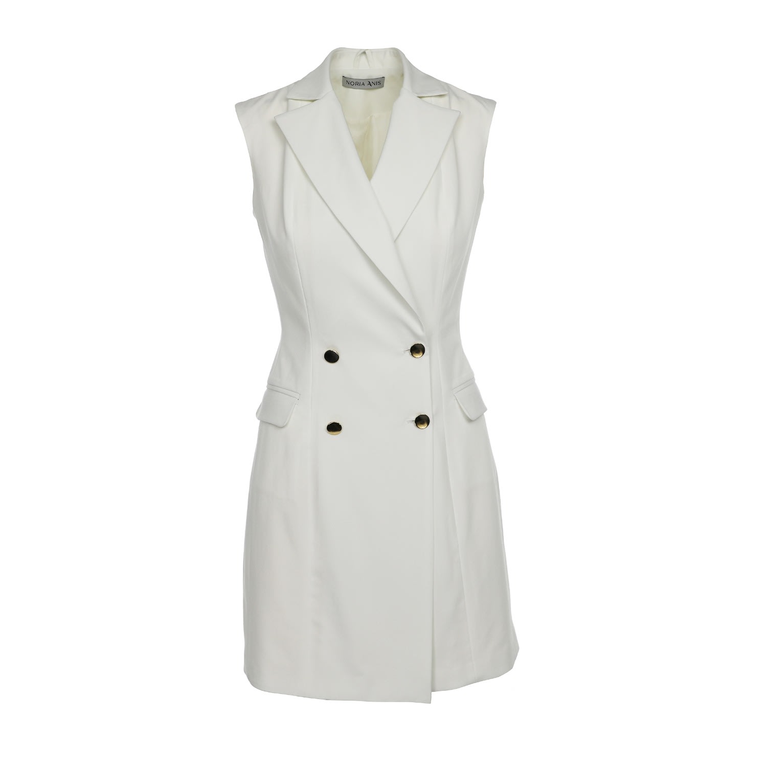 Women's Laurane Sleeveless Blazer Dress White | Small | Noria Anis