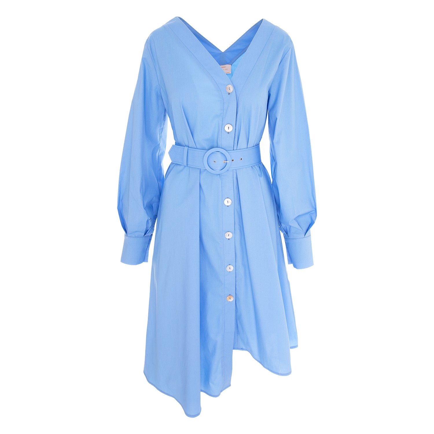 Women’s Asymmetric Shirt Dress In Blue Xxs Roserry