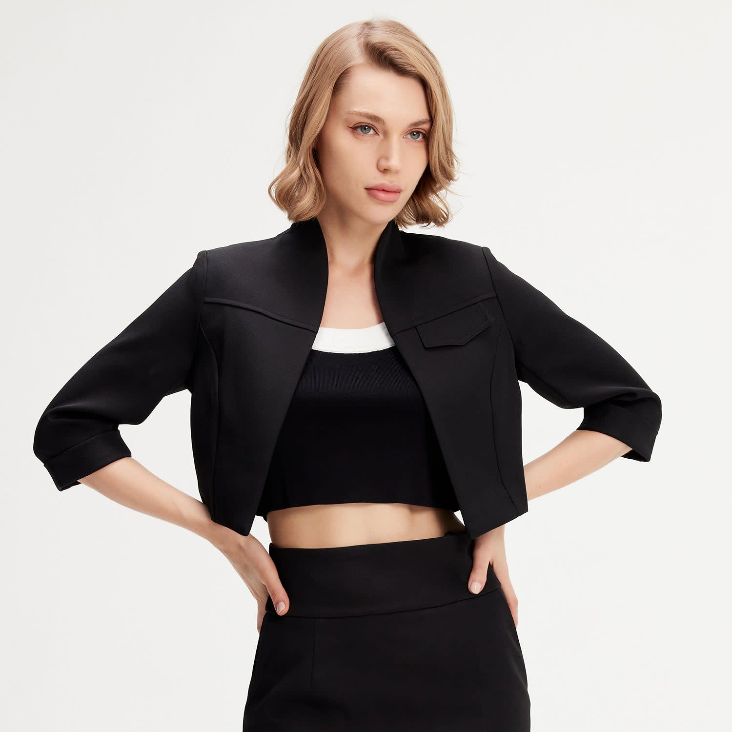 Ladies smart cropped jackets sales
