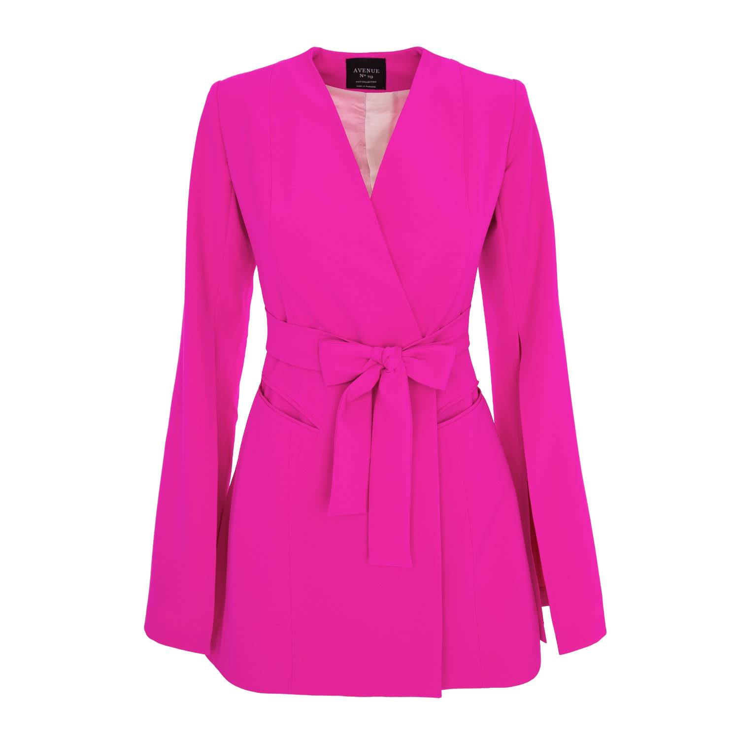 Cape Blazer Dress Fuchsia AVENUE Wolf Badger