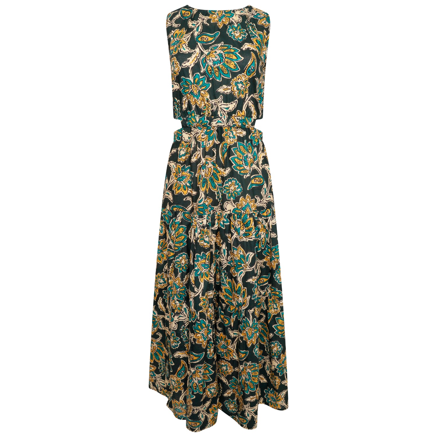 Elise Blue Floral Cut Out Midi Dress | LAtelier London | Wolf & Badger