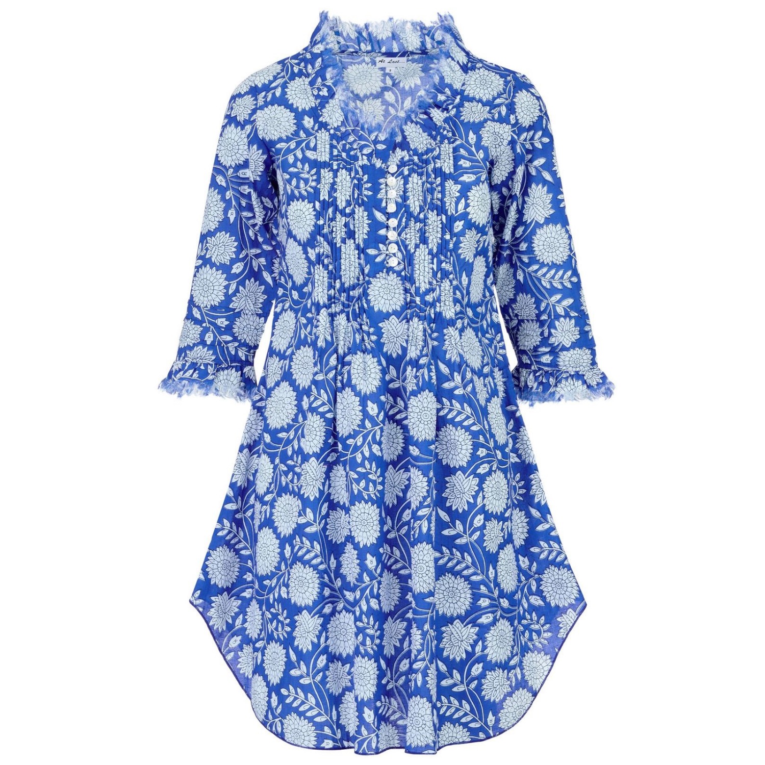 Annabel Cotton Tunic In China Blue Flower | At Last... | Wolf & Badger