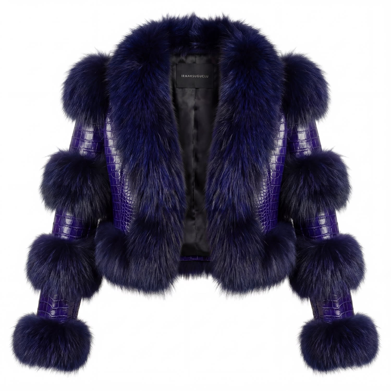 Women's Mekong Layered Purple Fur Leather Jacket | One Size | Irmak Su Guclu