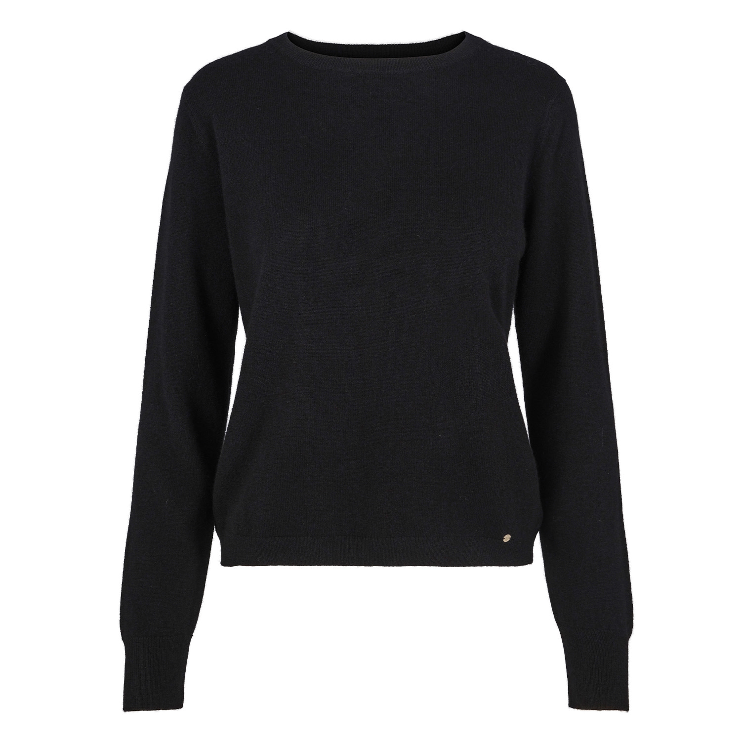 TIRILLM WOMEN'S STATUS SASHA BASIC CASHMERE PULLOVER WITH ROUND NECK, BLACK